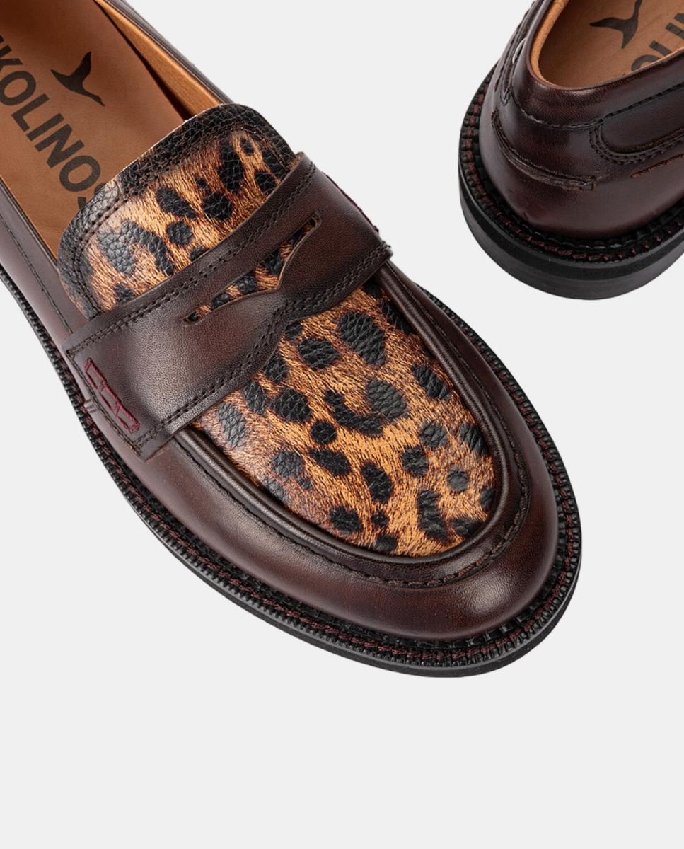 Mocassins de Mulher em Pele com Sola Extraligeira - Castanho Castanho-4