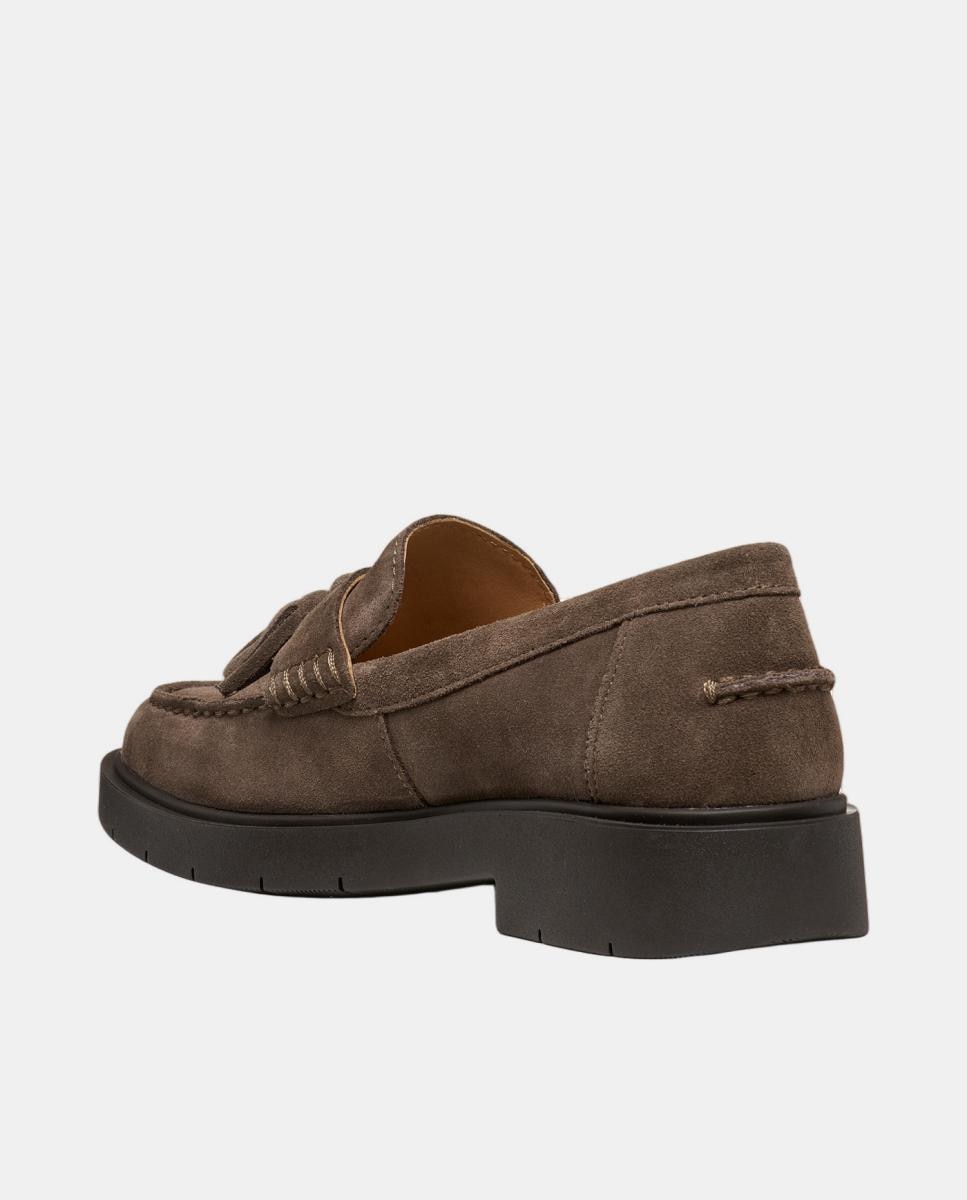 Mocassins de senhora em camurça e com sola amortecedora Taupe-3