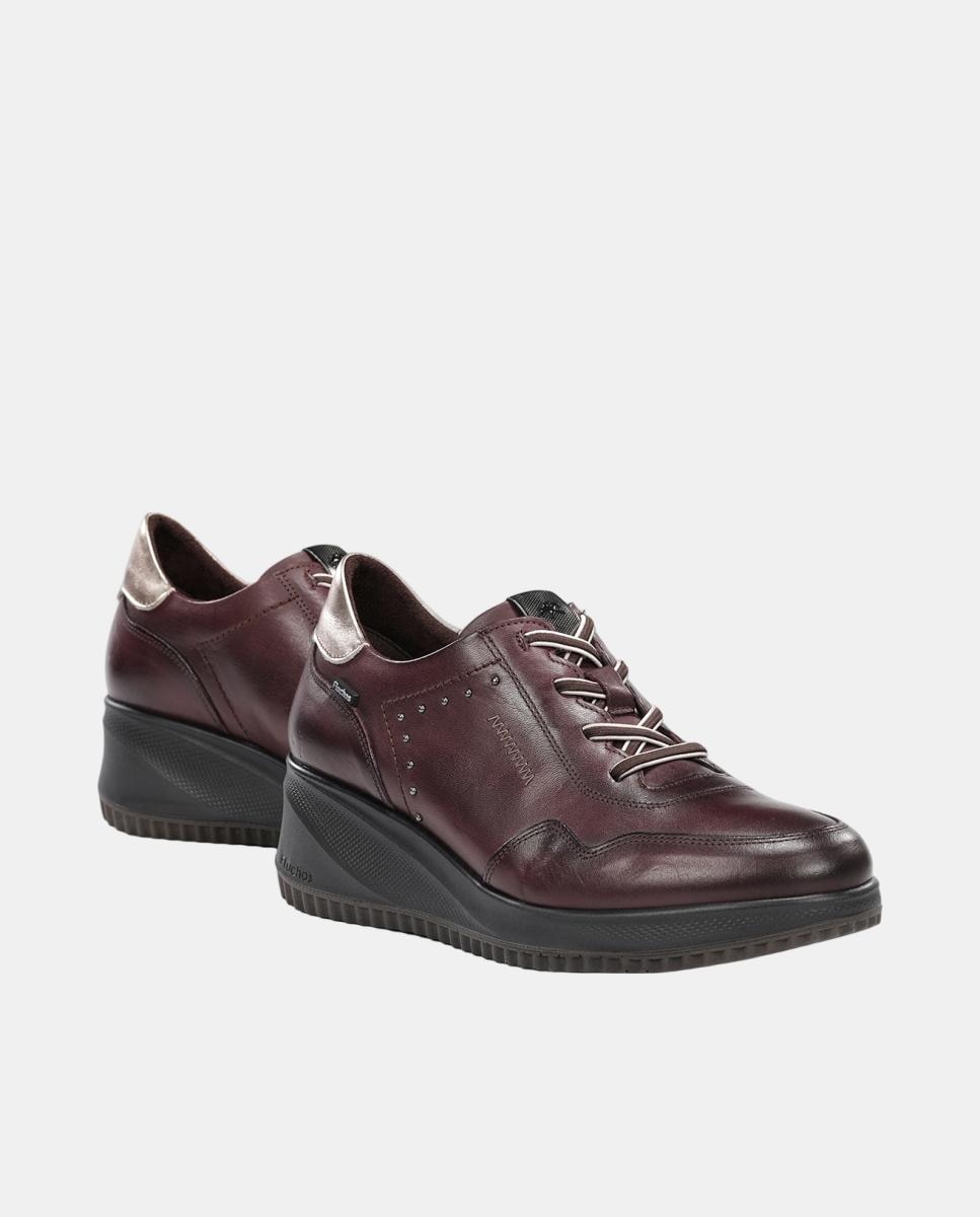 Sapatos em Pele com Fecho de Elásticos Vermelho/Grená-7