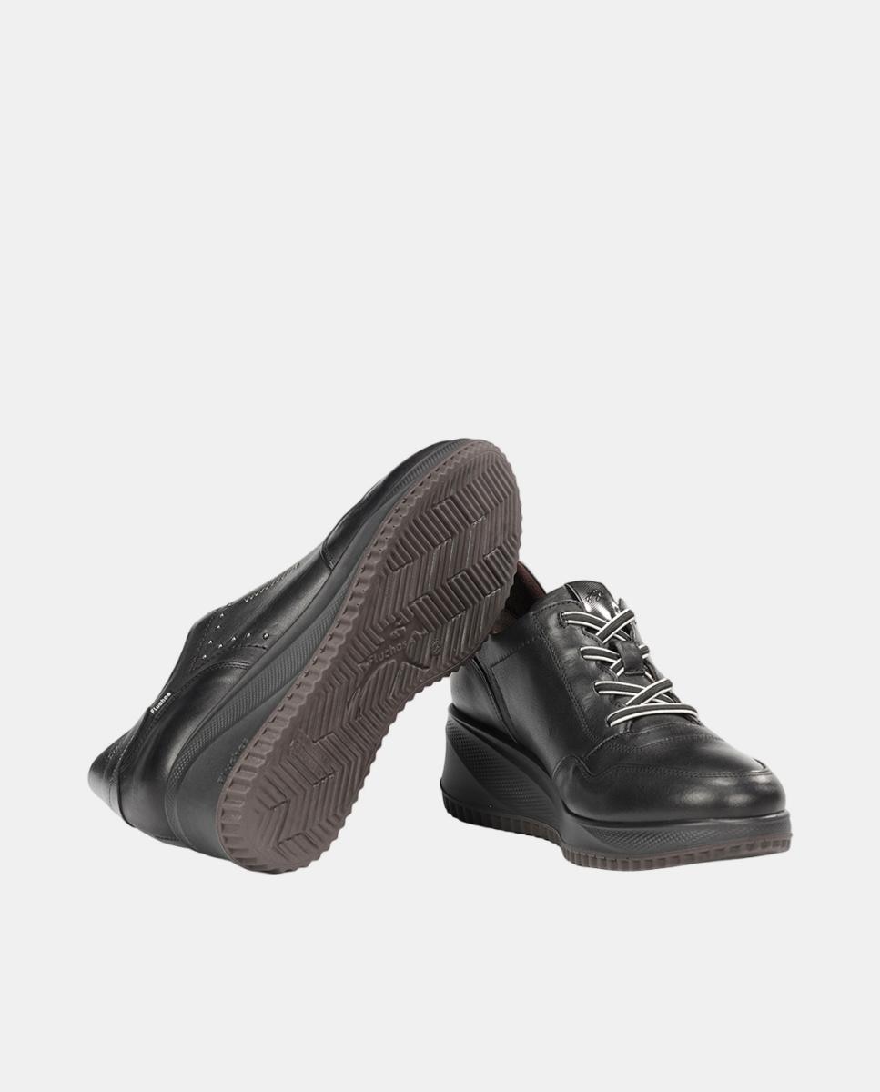 Sapatos em Pele com Fecho de Elásticos Preto-6