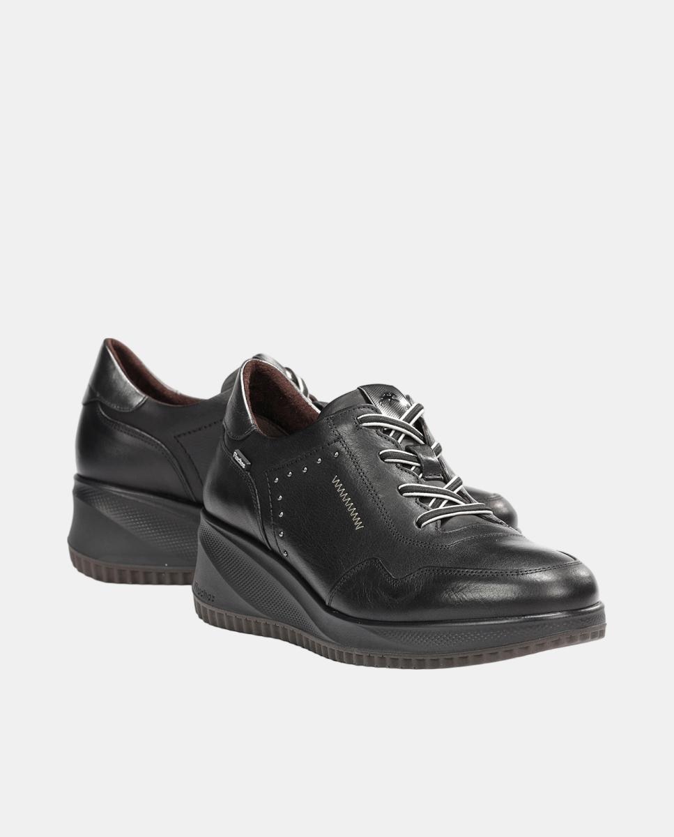 Sapatos em Pele com Fecho de Elásticos Preto-7