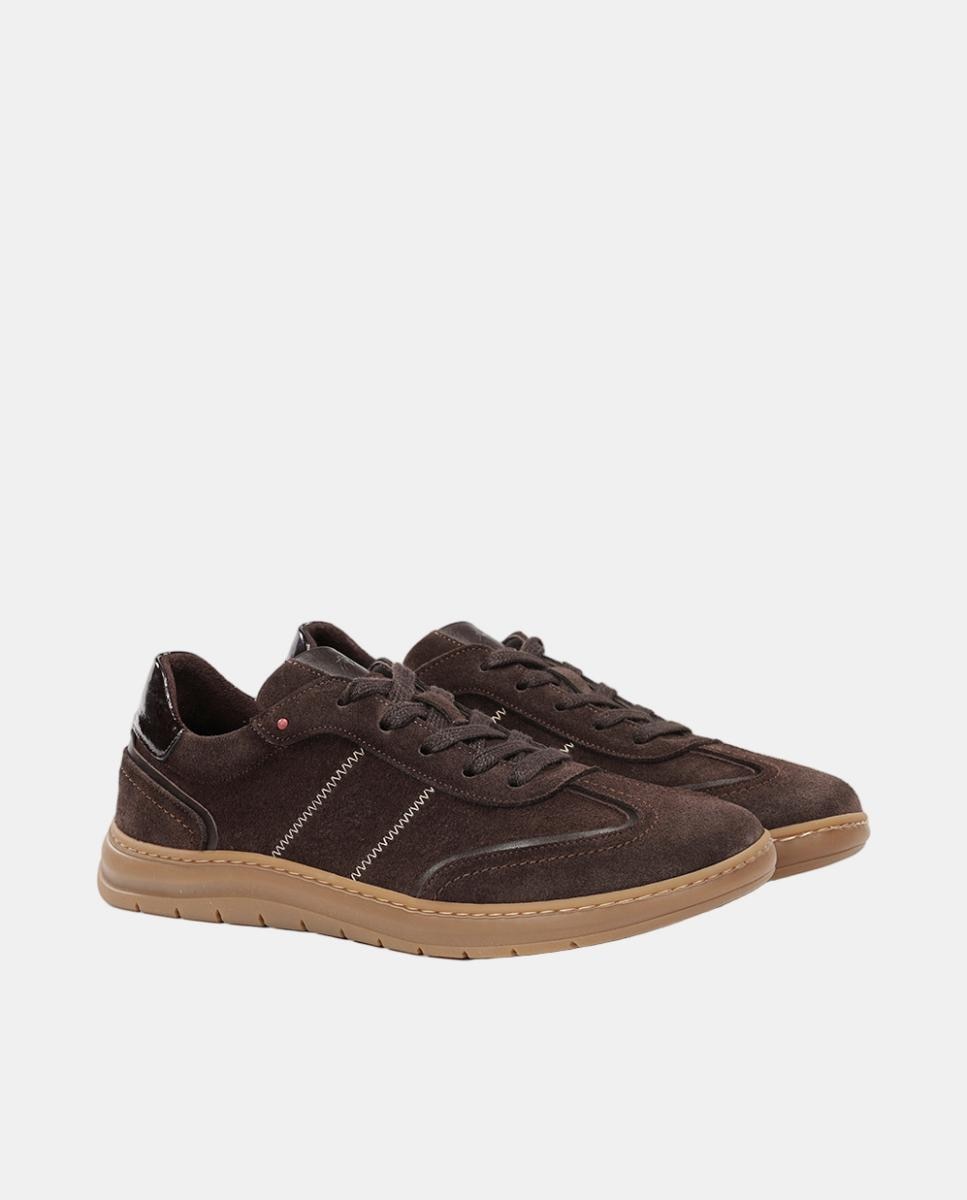 Sapatos em Camurça com Fecho de Atacadores Castanho-chocolate-2