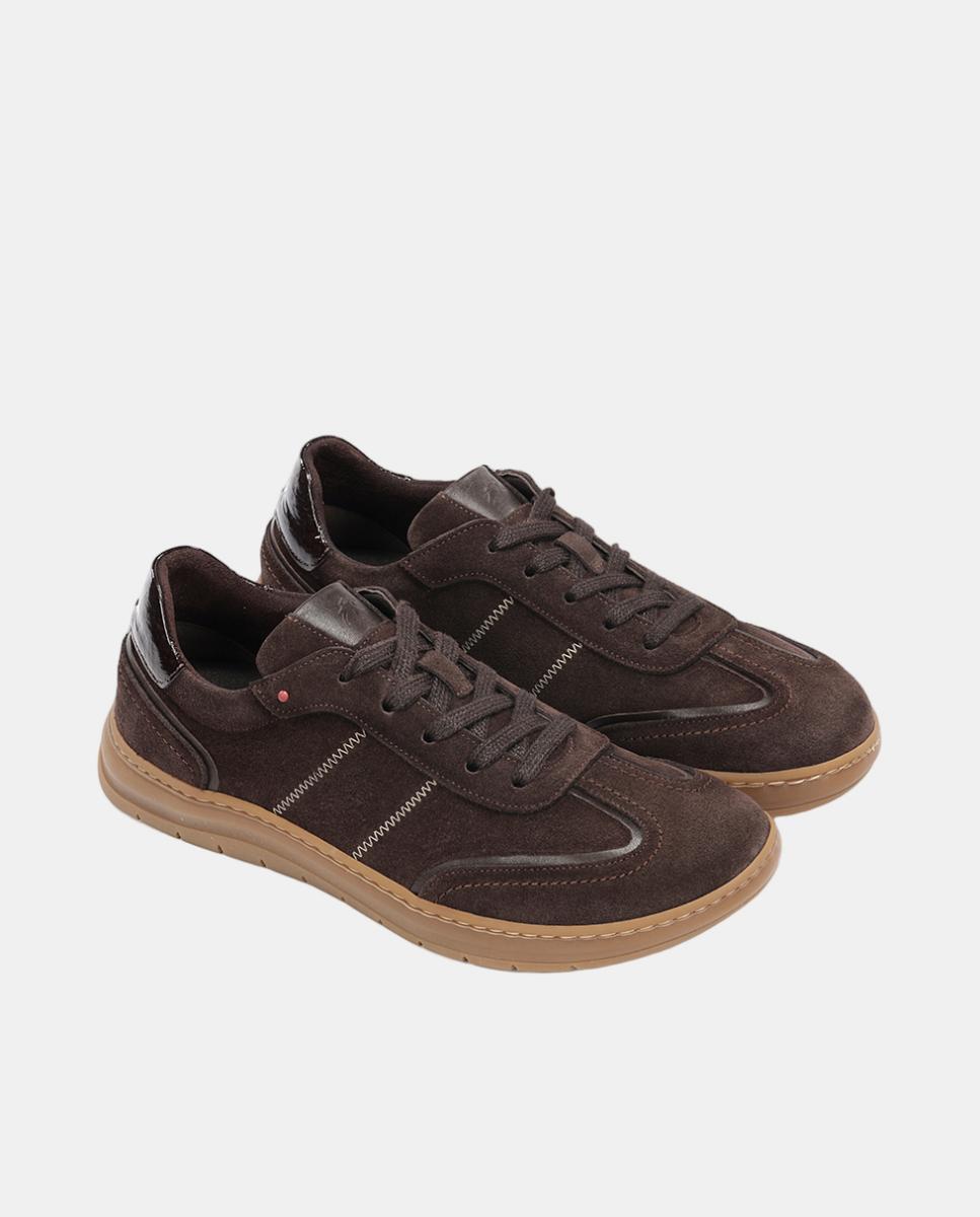 Sapatos em Camurça com Fecho de Atacadores Castanho-chocolate-4