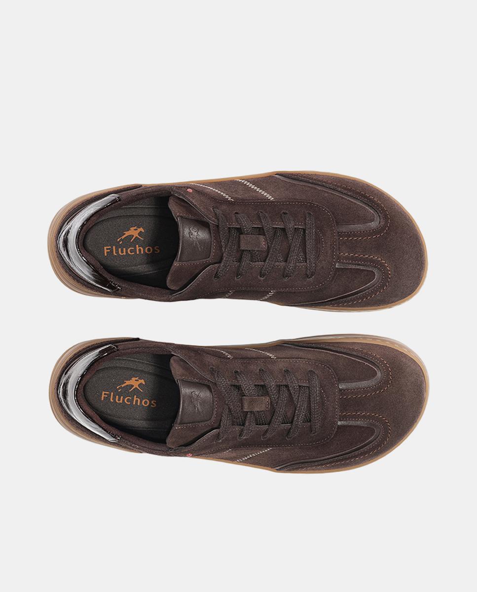Sapatos em Camurça com Fecho de Atacadores Castanho-chocolate-5