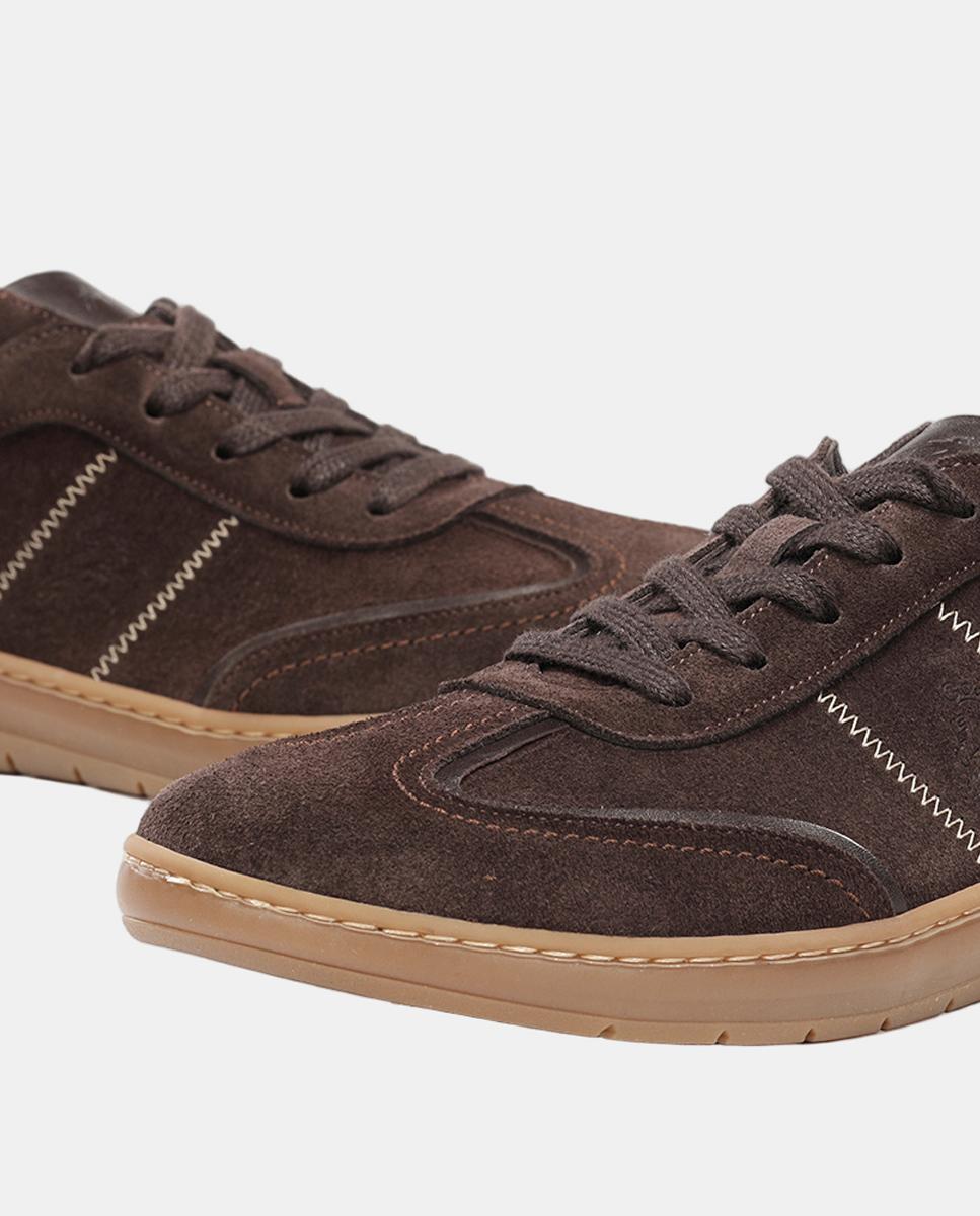 Sapatos em Camurça com Fecho de Atacadores Castanho-chocolate-7
