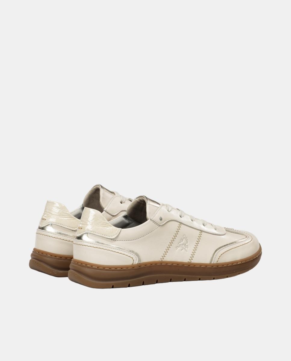 Sapatos em Pele com Fecho de Elásticos Creme-3