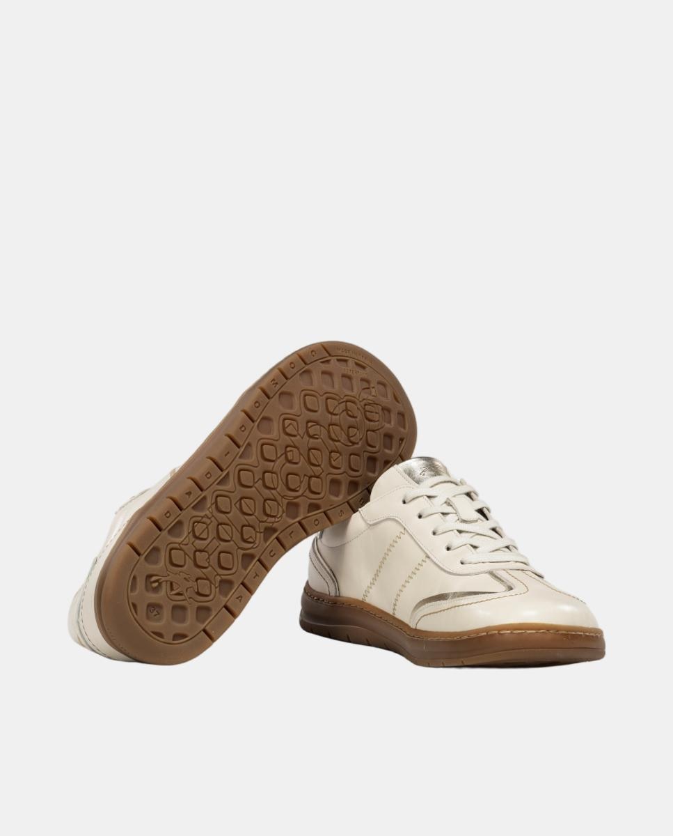 Sapatos em Pele com Fecho de Elásticos Creme-6