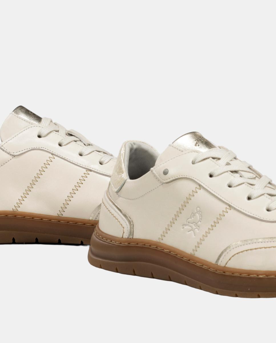 Sapatos em Pele com Fecho de Elásticos Creme-7