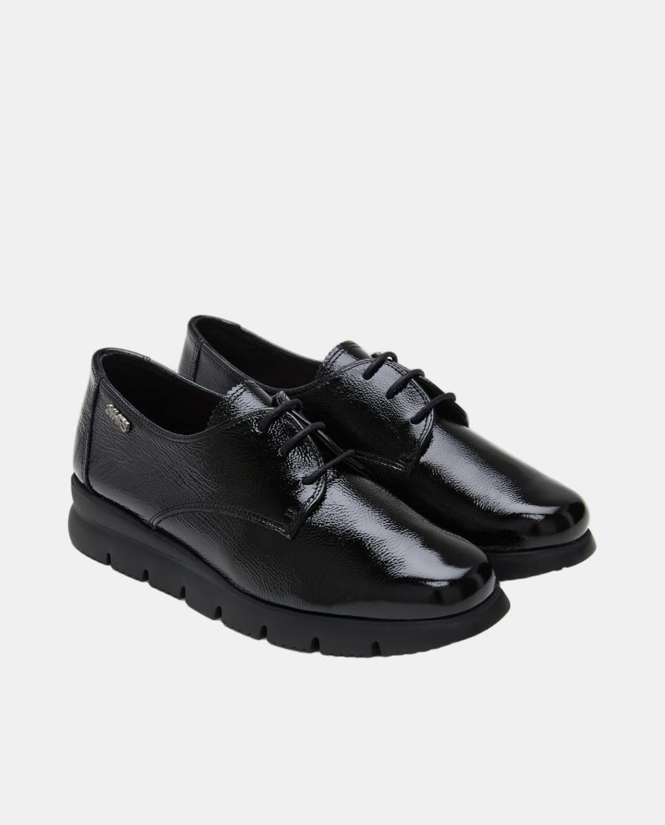 Sapatos Tipo Bluchers em Verniz Preto-2