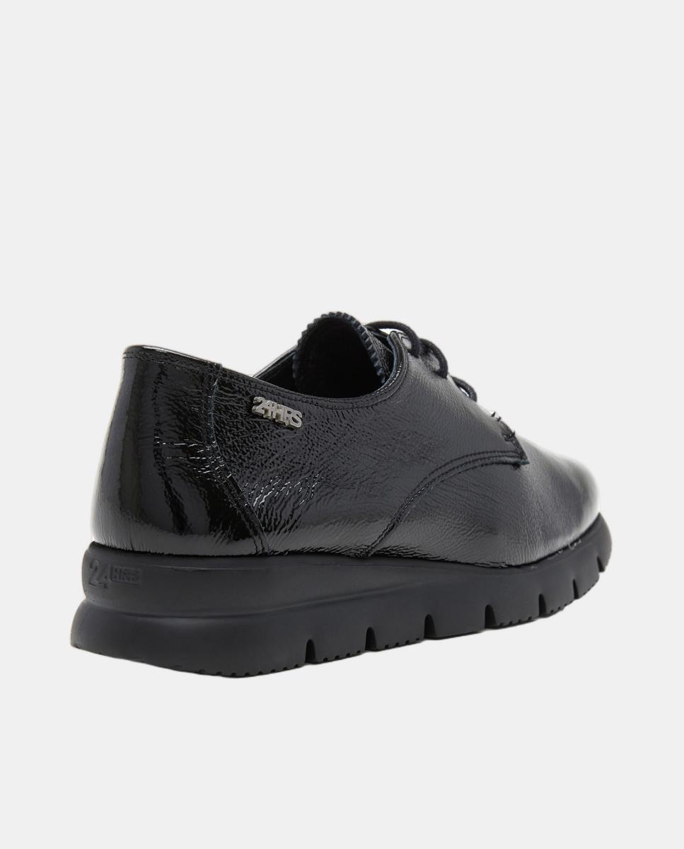 Sapatos Tipo Bluchers em Verniz Preto-3