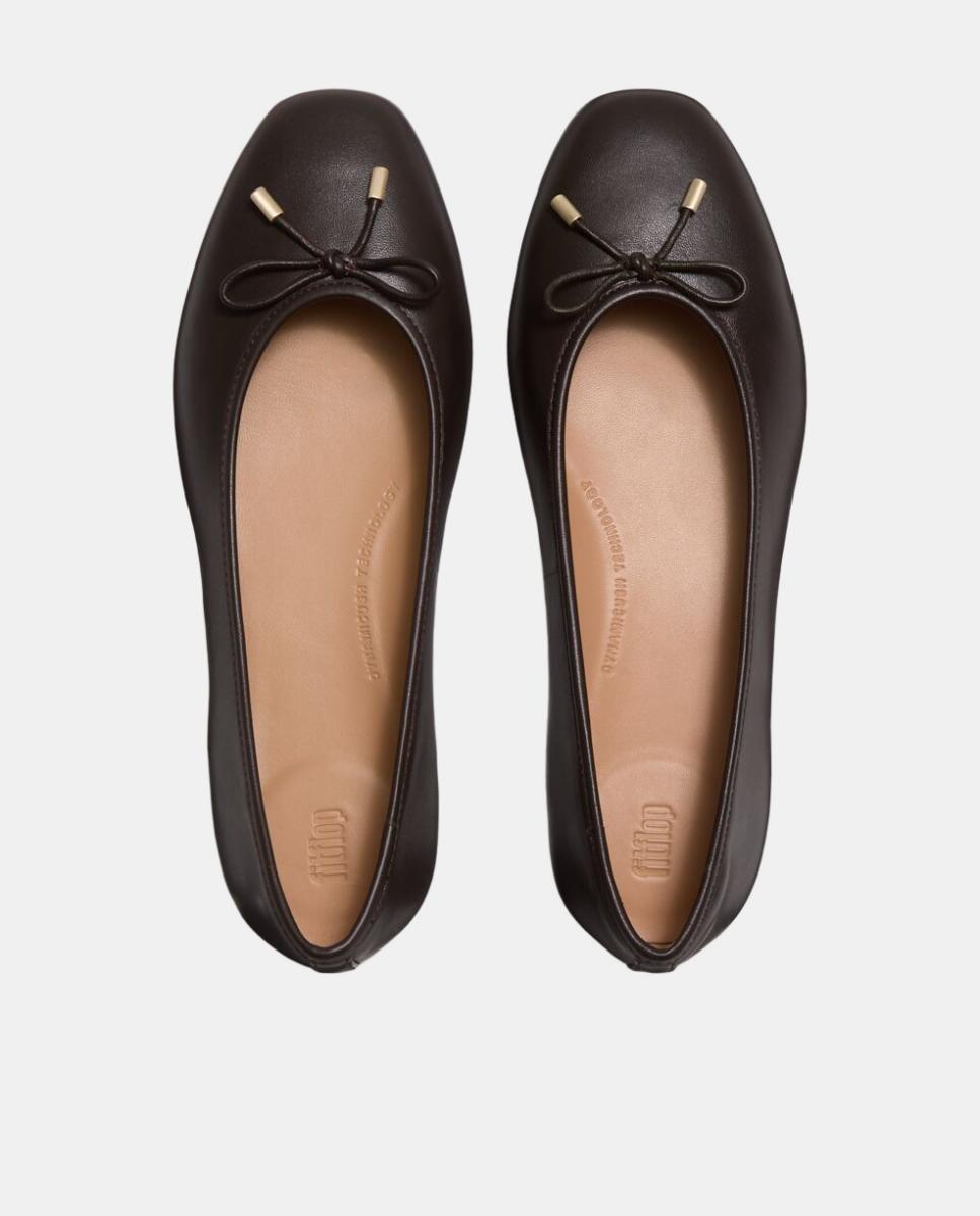 Bailarina de mujer de piel Delicato bow con lazo - FitFlop - Negro Negro-3
