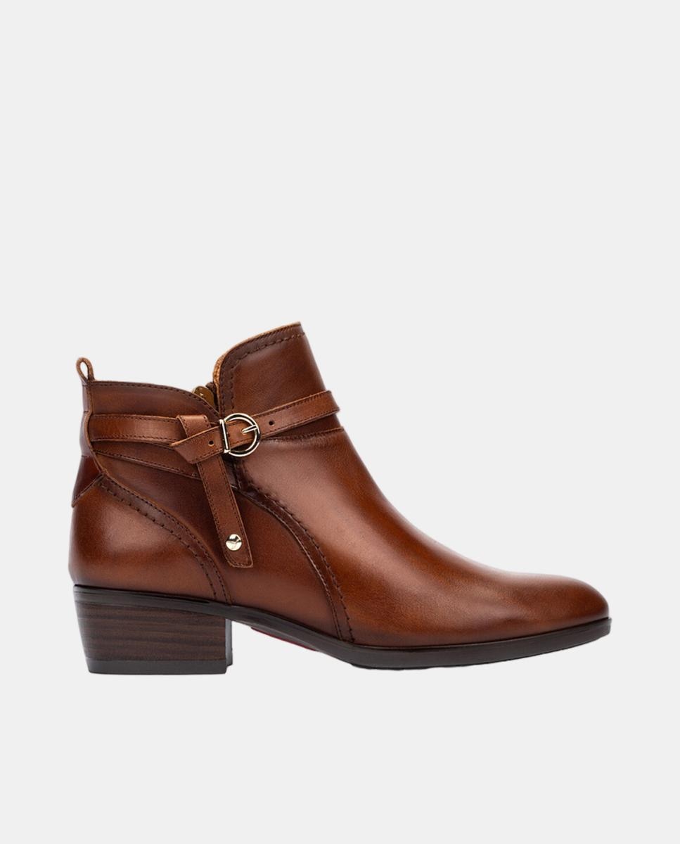 Botines de tacón de mujer de piel con cremallera - Pikolinos - Cuero Cuero-1