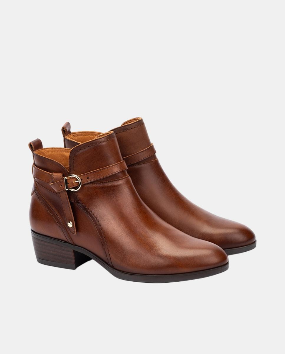 Botines de tacón de mujer de piel con cremallera - Pikolinos - Cuero Cuero-2