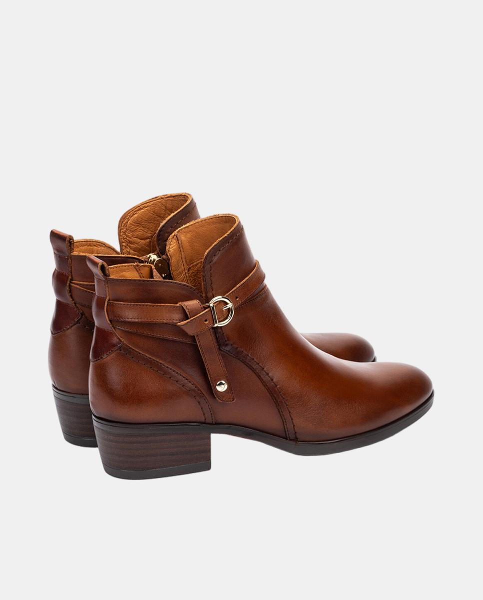 Botines de tacón de mujer de piel con cremallera - Pikolinos - Cuero Cuero-3