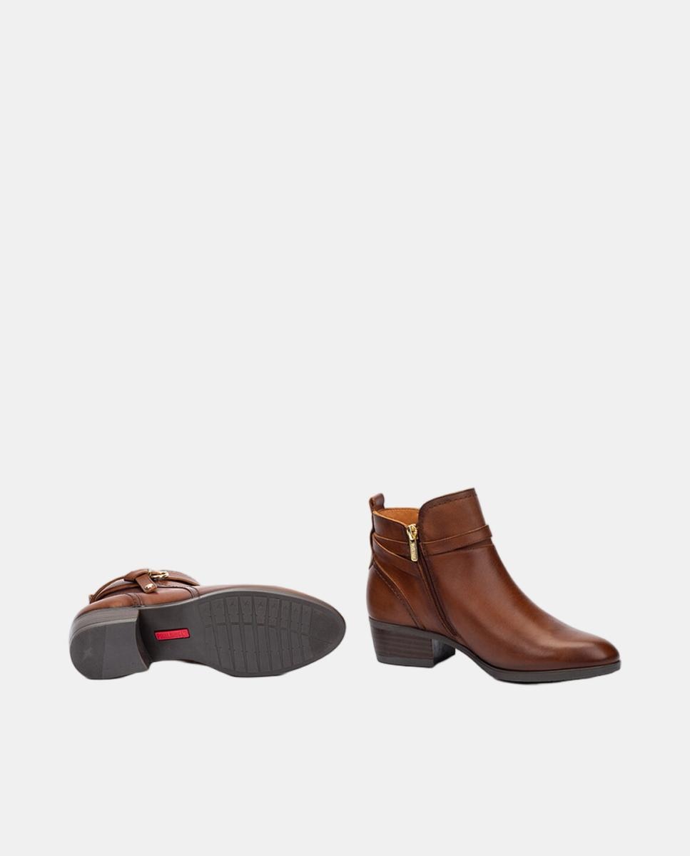Botines de tacón de mujer de piel con cremallera - Pikolinos - Cuero Cuero-6