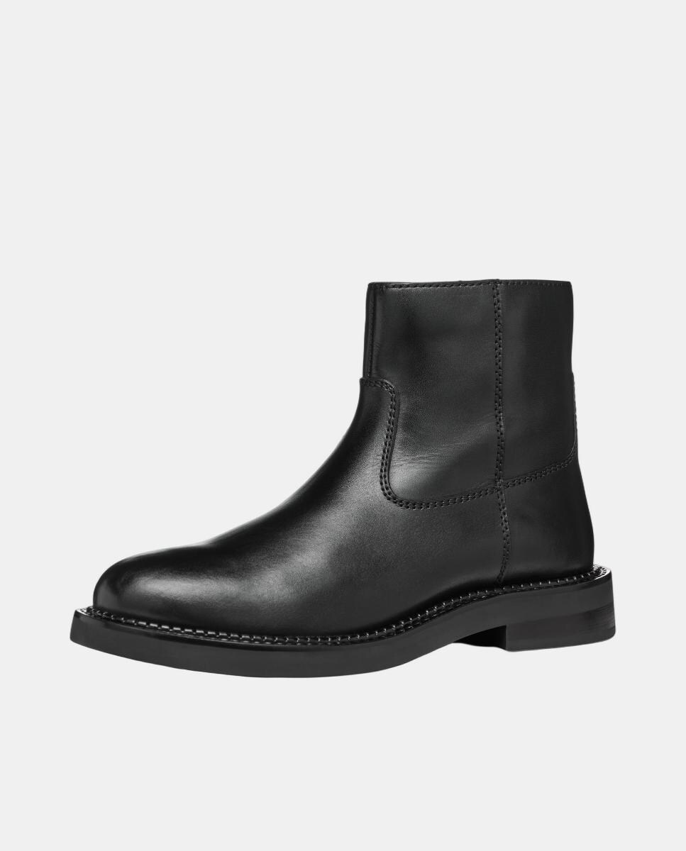 Botins Transpiráveis com Salto Baixo Preto-4