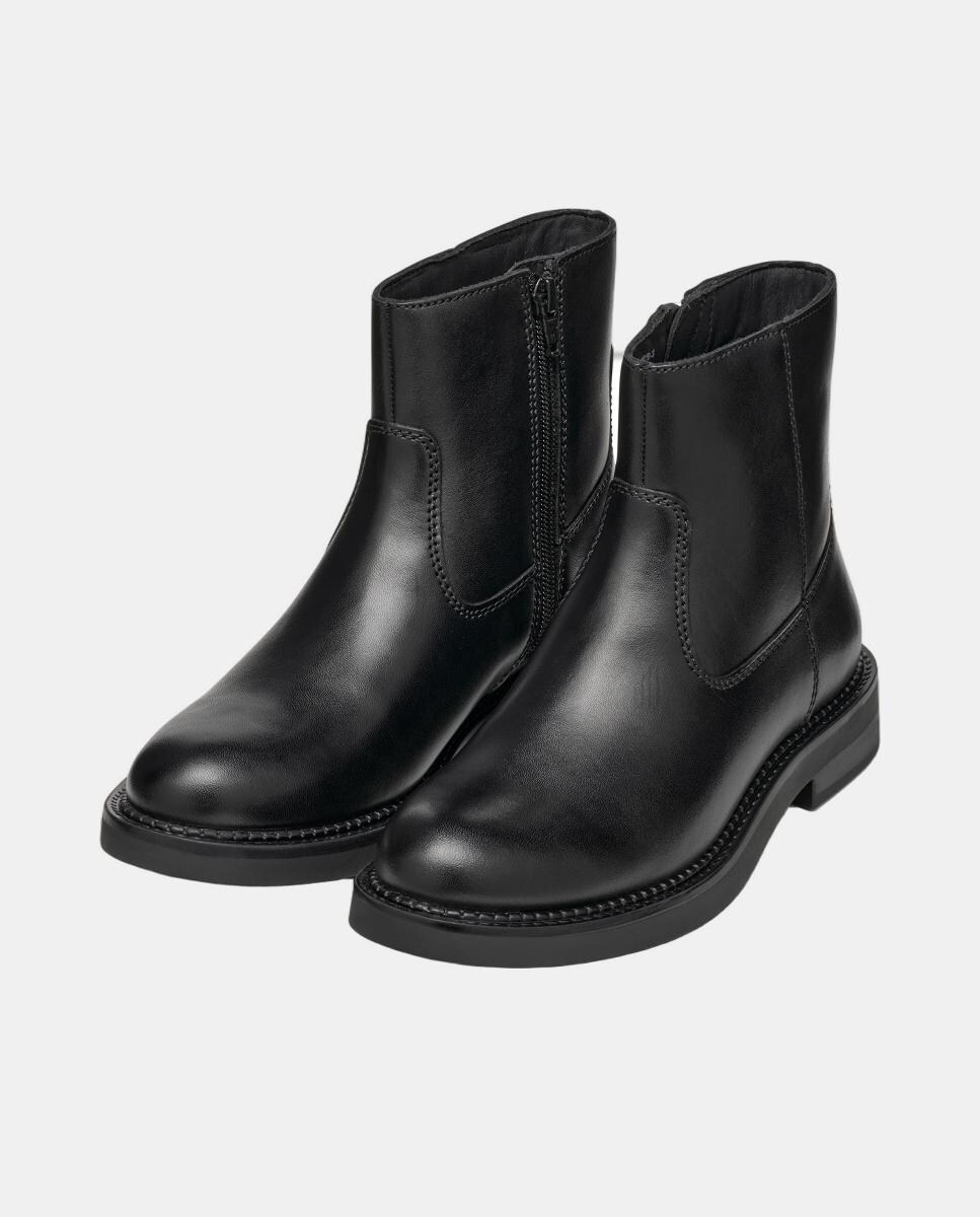 Botins Transpiráveis com Salto Baixo Preto-5