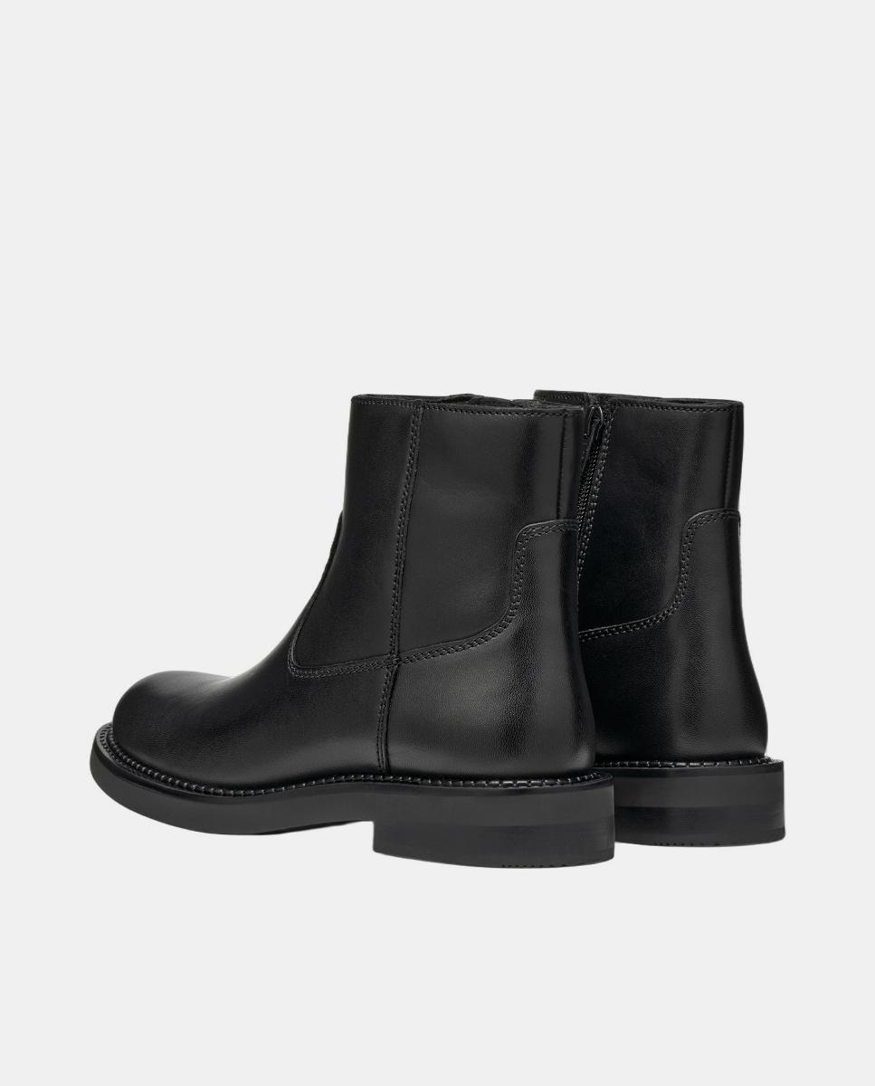 Botins Transpiráveis com Salto Baixo Preto-6