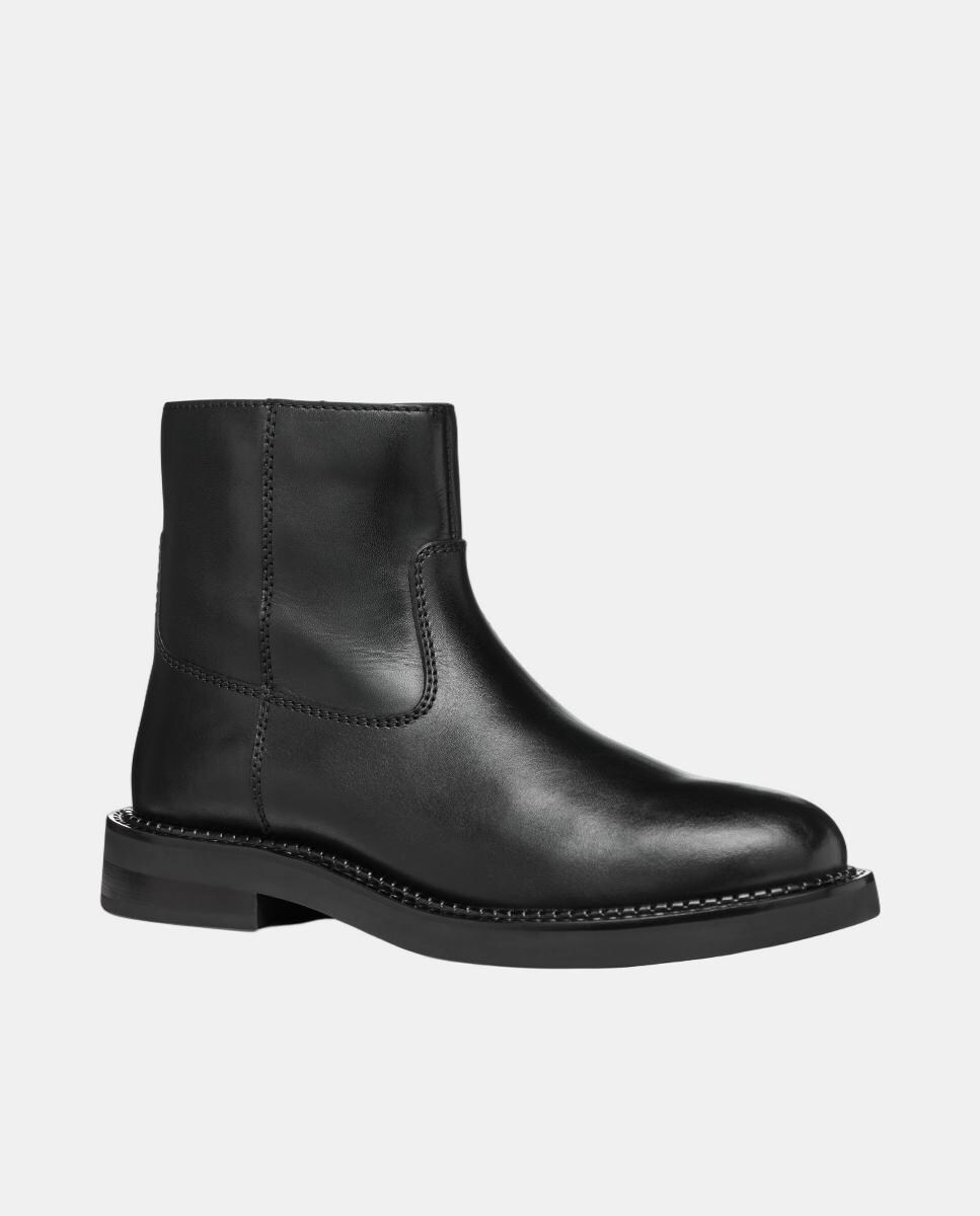 Botins Transpiráveis com Salto Baixo Preto-7