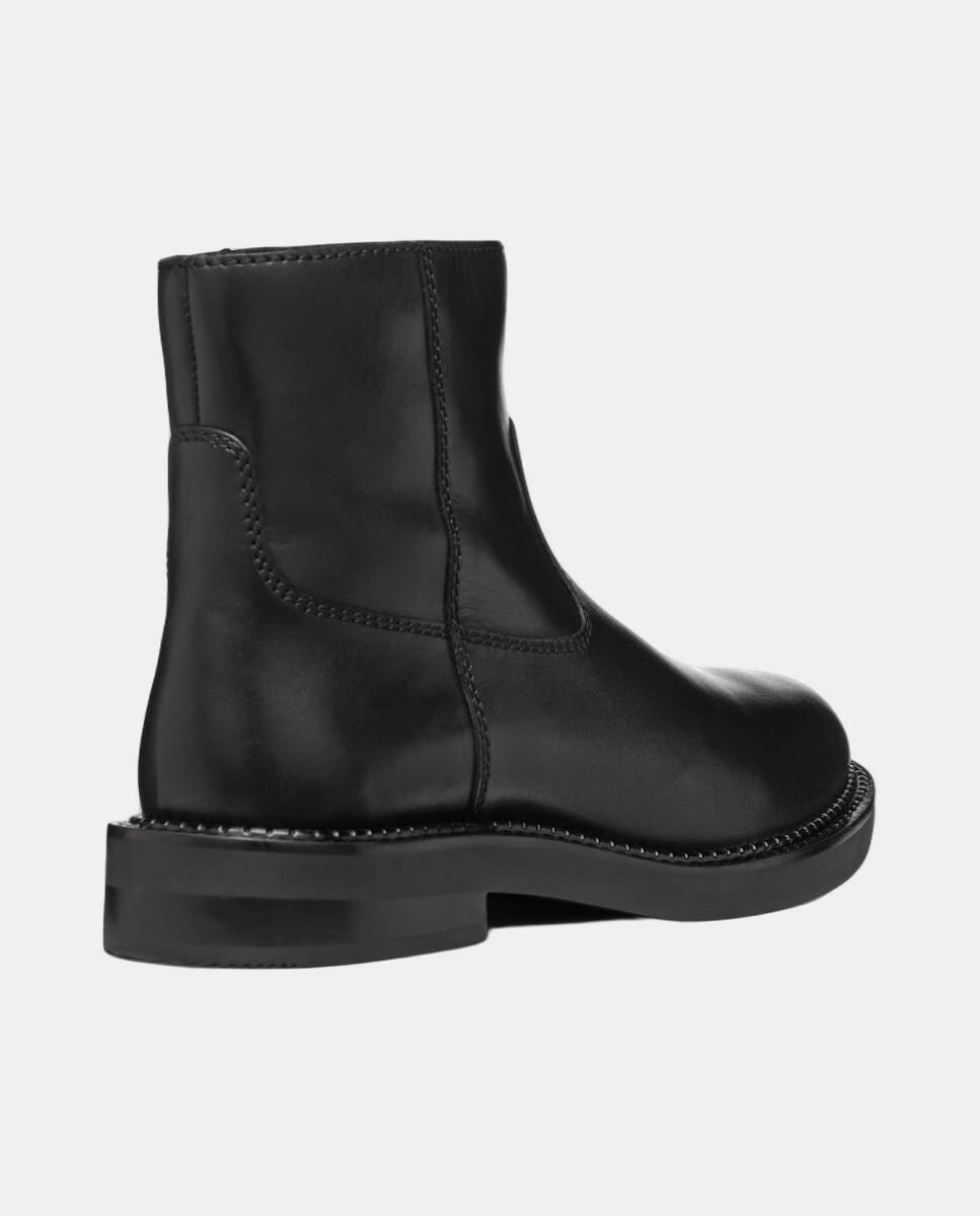 Botins Transpiráveis com Salto Baixo Preto-9