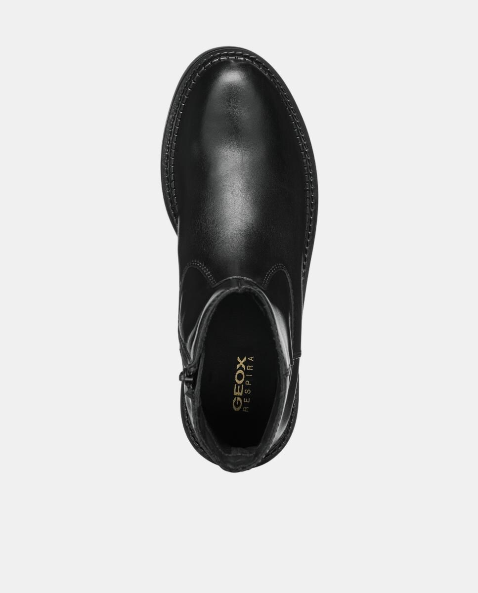 Botins Transpiráveis com Salto Baixo Preto-10