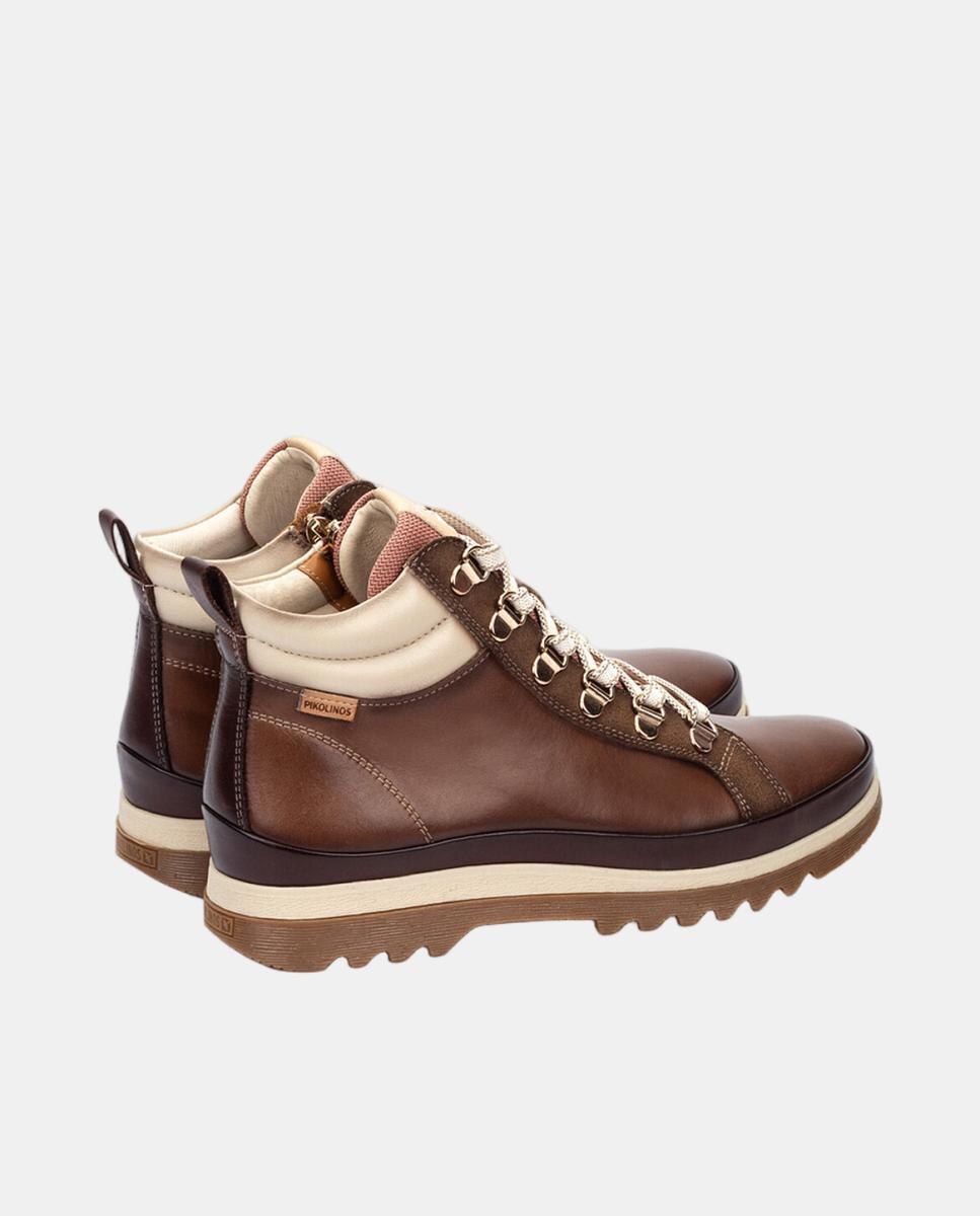 Sapatilhas de Mulher em Pele com Palmilha Memory Foam Amovível Taupe-3