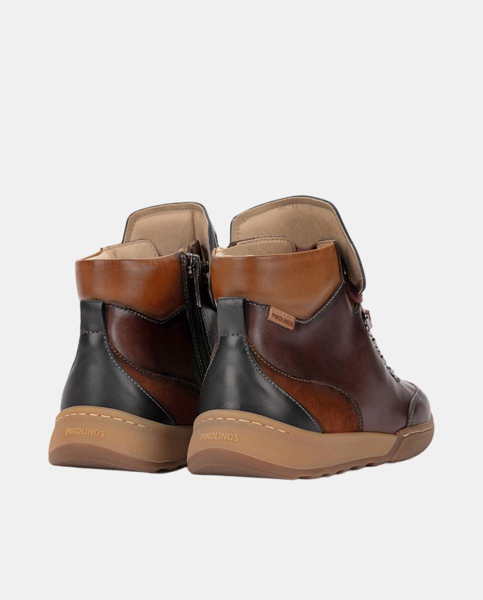 Zapatillas de mujer de piel con plantilla Memory Foam extraíble - Pikolinos - Marrón oscuro Marrón oscuro-3