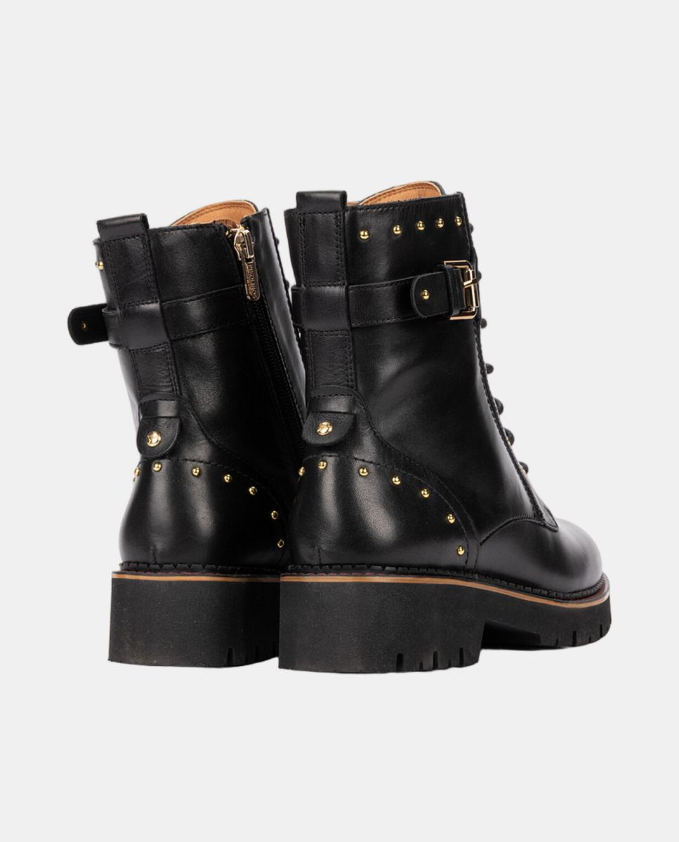 Botins Rasos de Mulher em Pele com Sola Extraligeira Preto-3