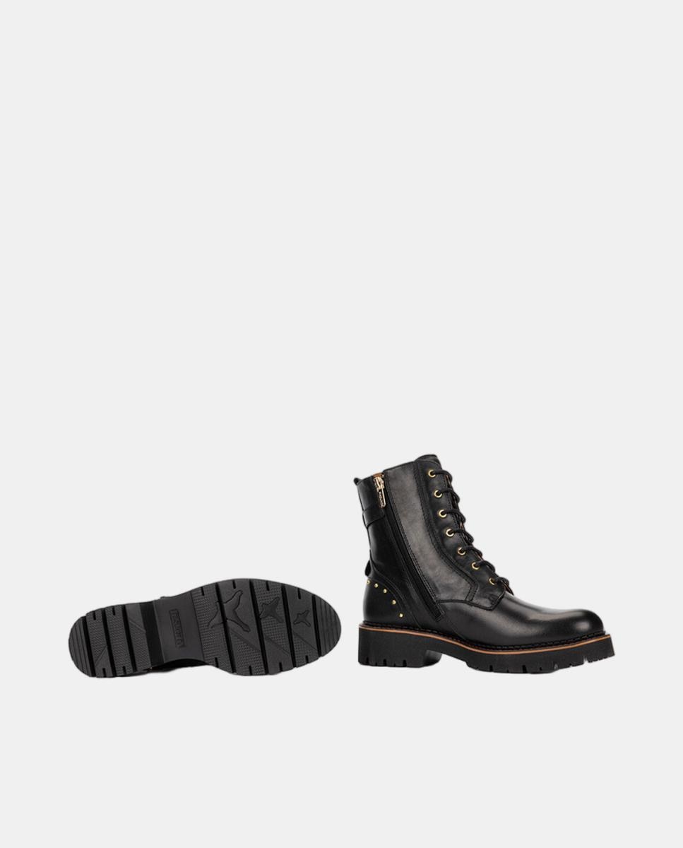 Botins Rasos de Mulher em Pele com Sola Extraligeira Preto-5