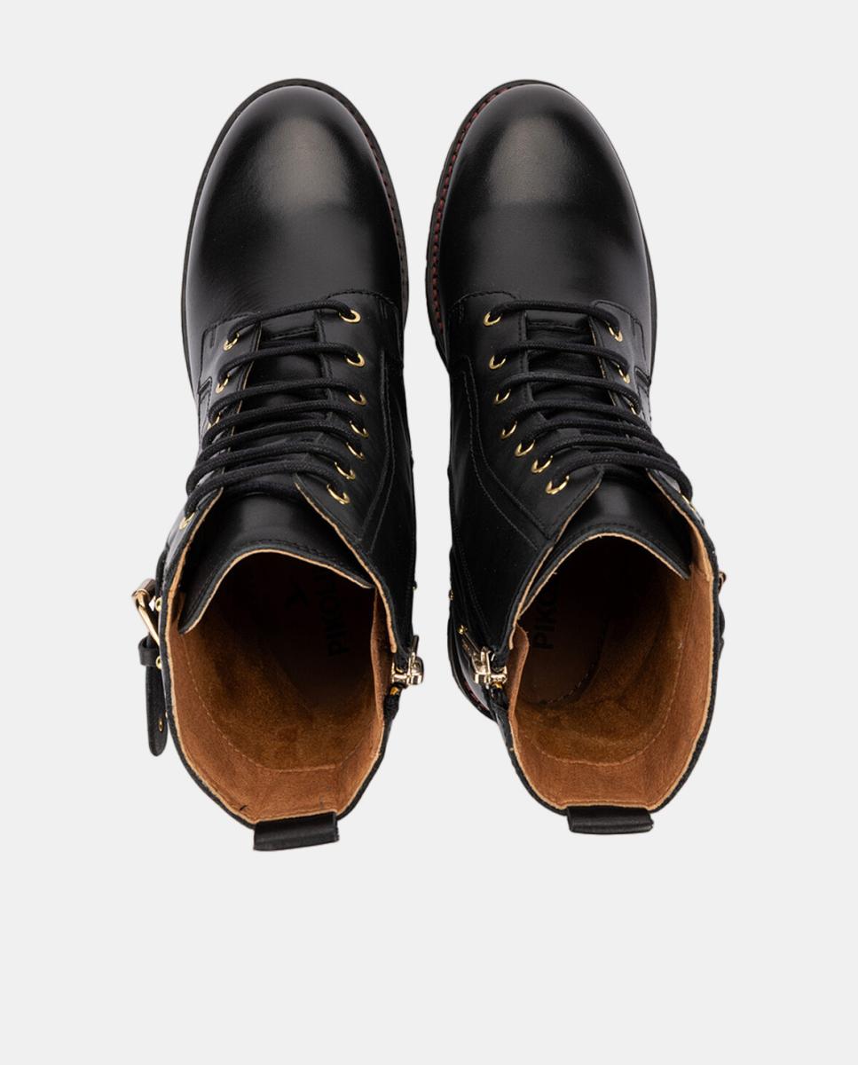 Botins Rasos de Mulher em Pele com Sola Extraligeira Preto-6