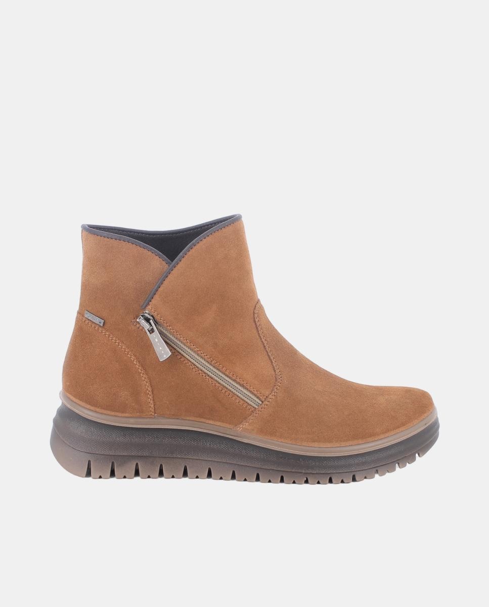 Imagen 0 de Botín de mujer, piel ante, forro Goretex y cremallera lateral oblicua Cuero