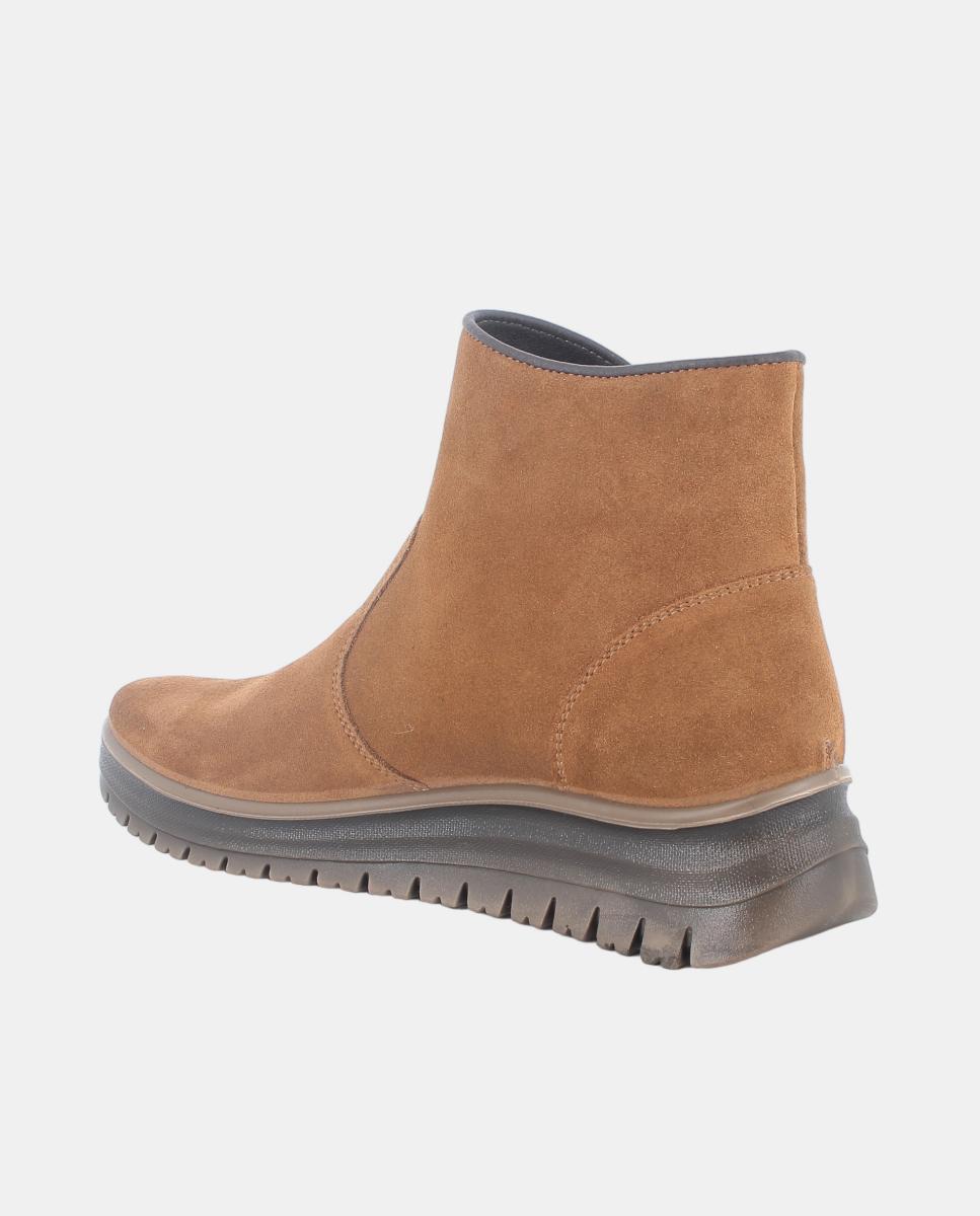 Botín de mujer, piel ante, forro Goretex y cremallera lateral oblicua - Igi&Co - Cuero Cuero-3