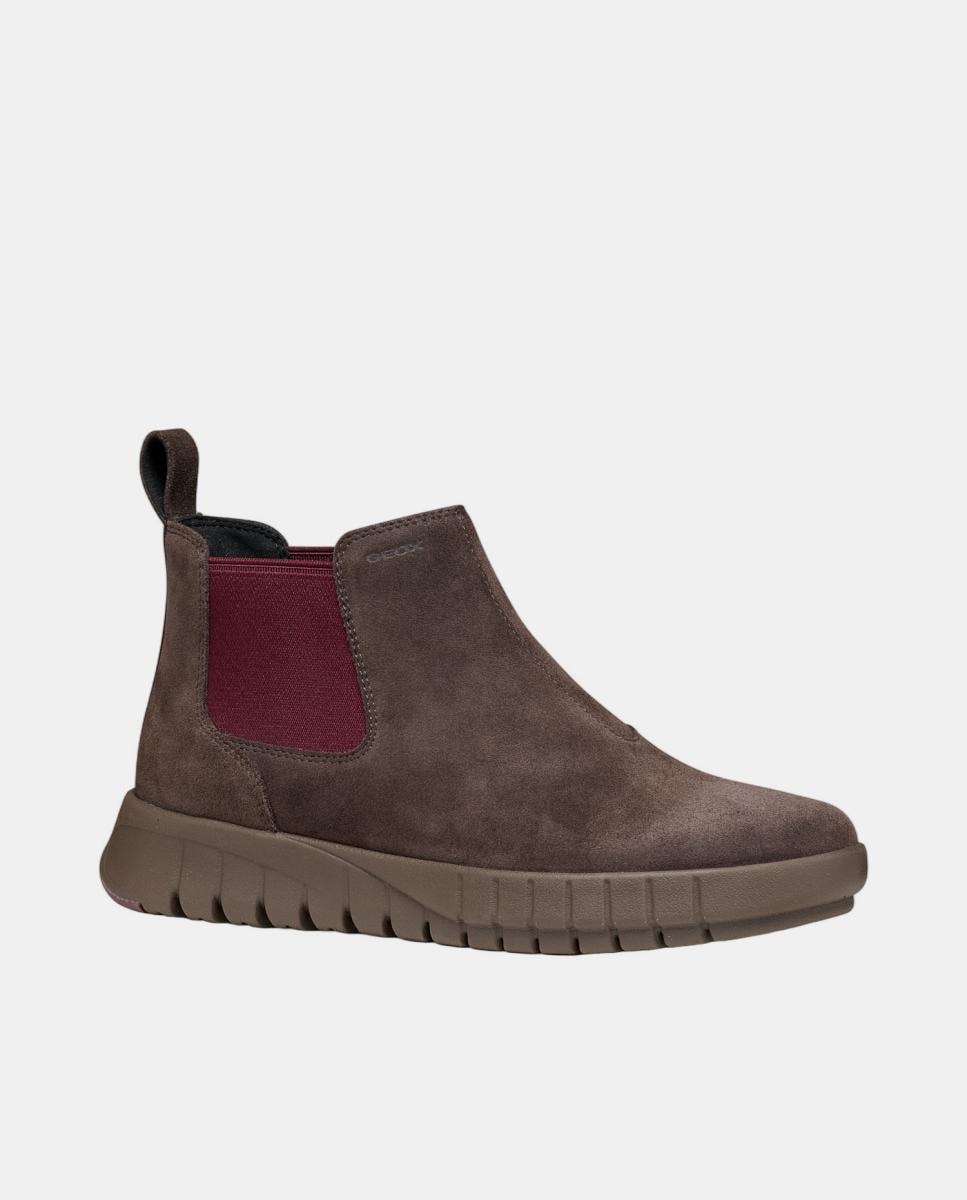 Botin Chelsea de senhora em camurça Castanho-chocolate-2