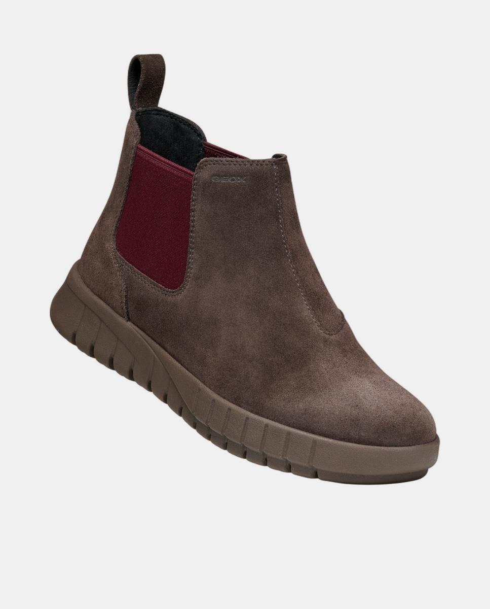 Botin Chelsea de senhora em camurça Castanho-chocolate-4