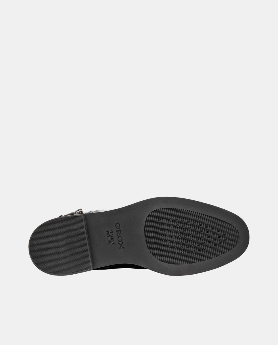 Botin de señora en piel lisa con adorno - Geox - Negro Negro-6