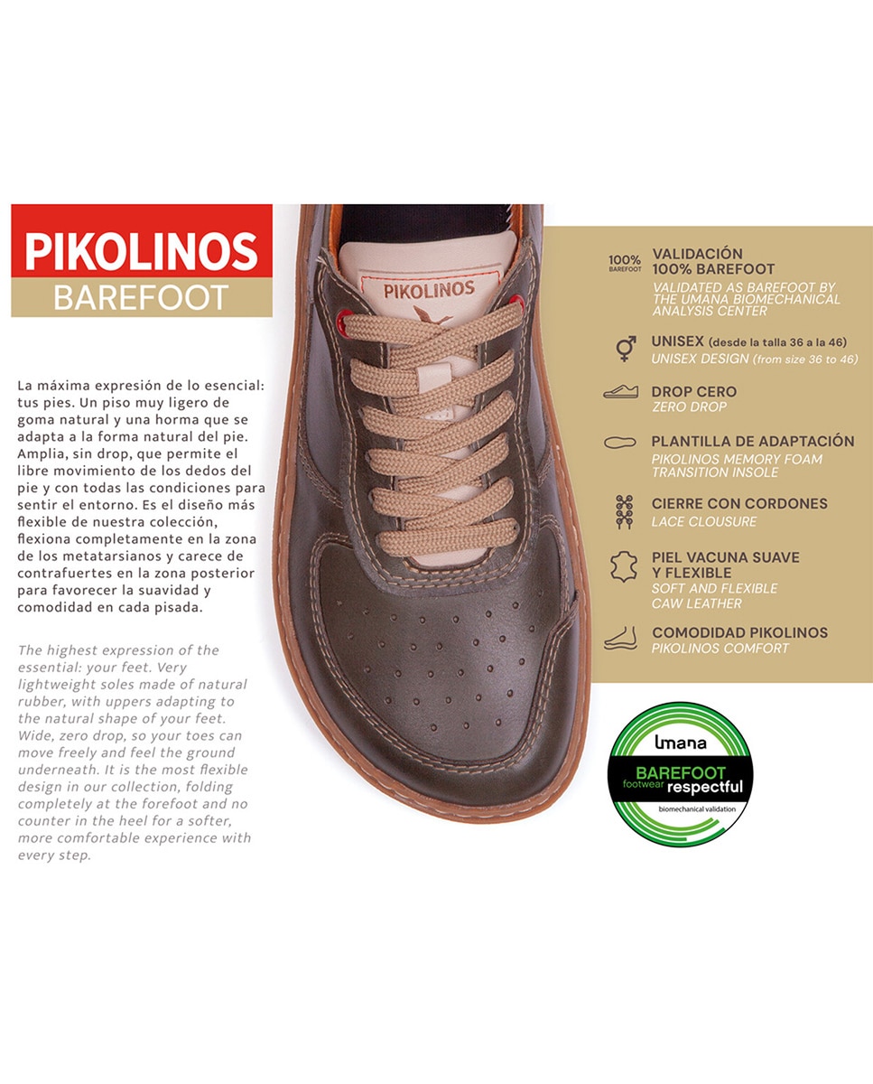 Botins Unissexo em Pele Barefoot Castanho-7