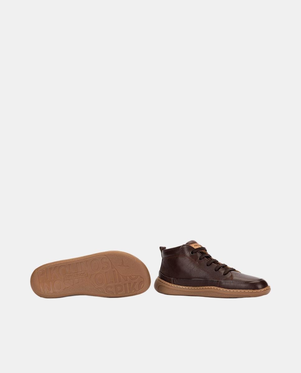 Botins Unissexo em Pele Barefoot Castanho-escuro-5
