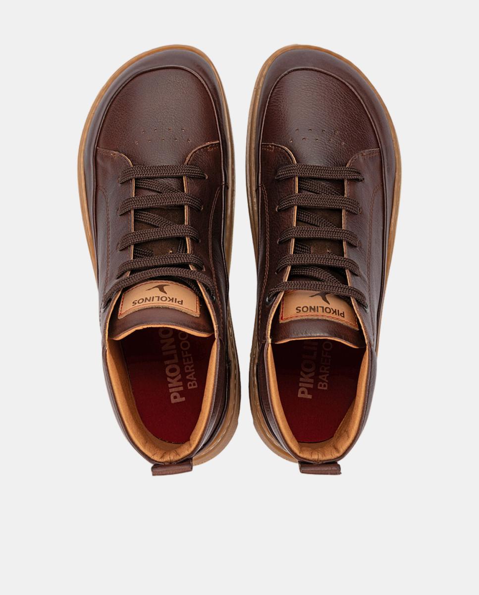 Botins Unissexo em Pele Barefoot Castanho-escuro-6