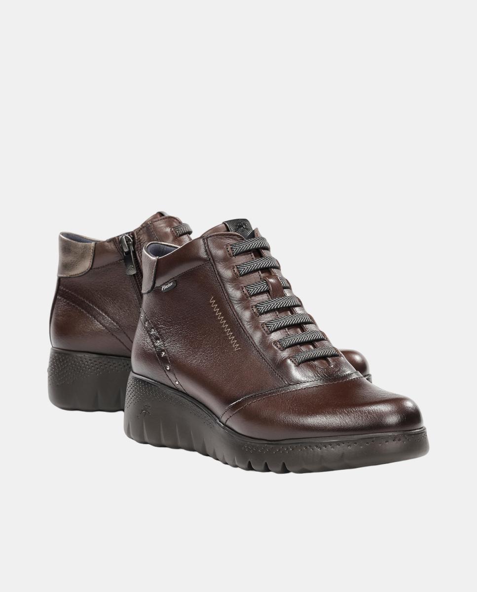 Botines de mujer en piel con cierre de cremallera - Fluchos - Marrón claro Marrón claro-7