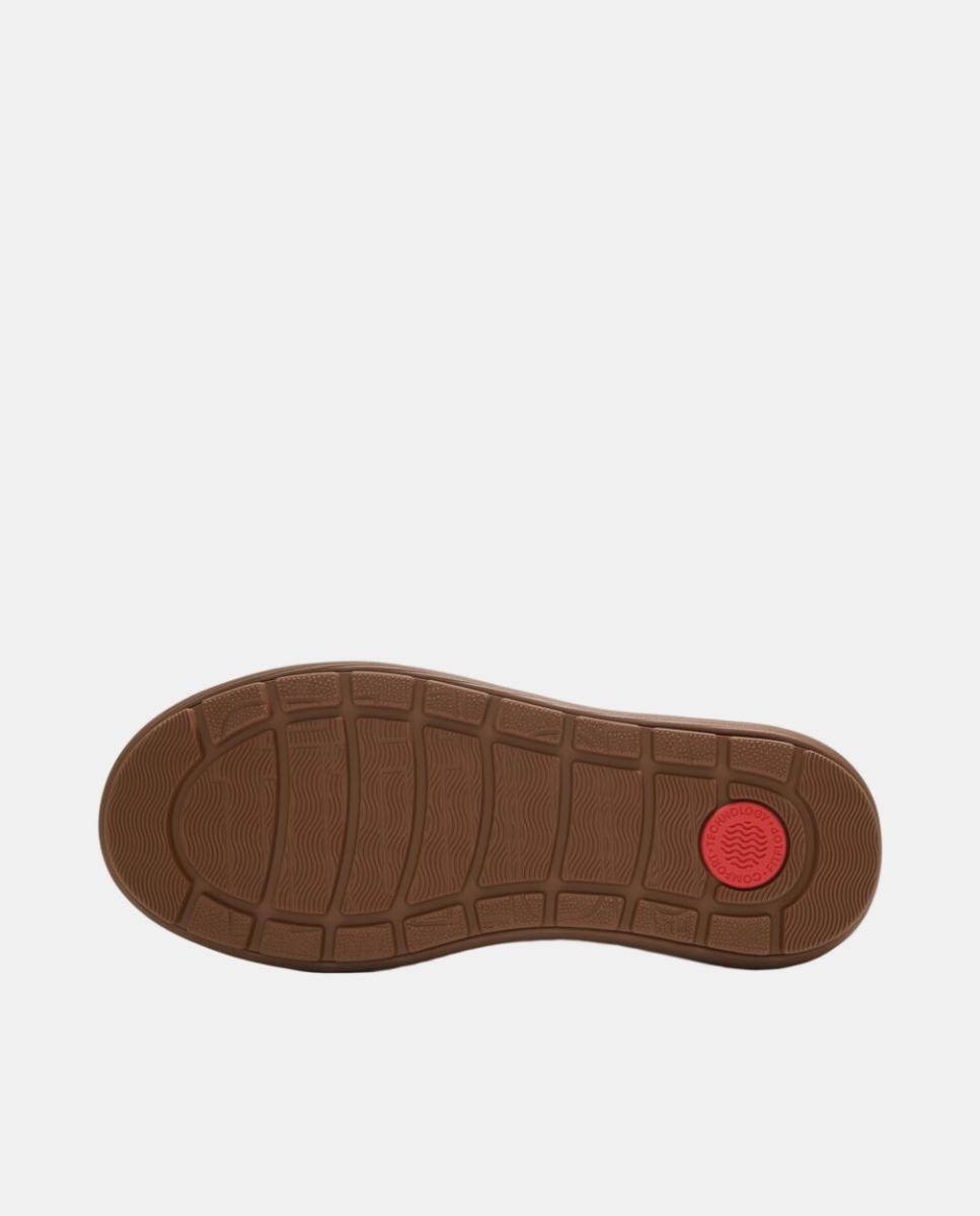 Botins em Pele Iqushion Comff com Dobra de Pelo de Borrego Castanho-6