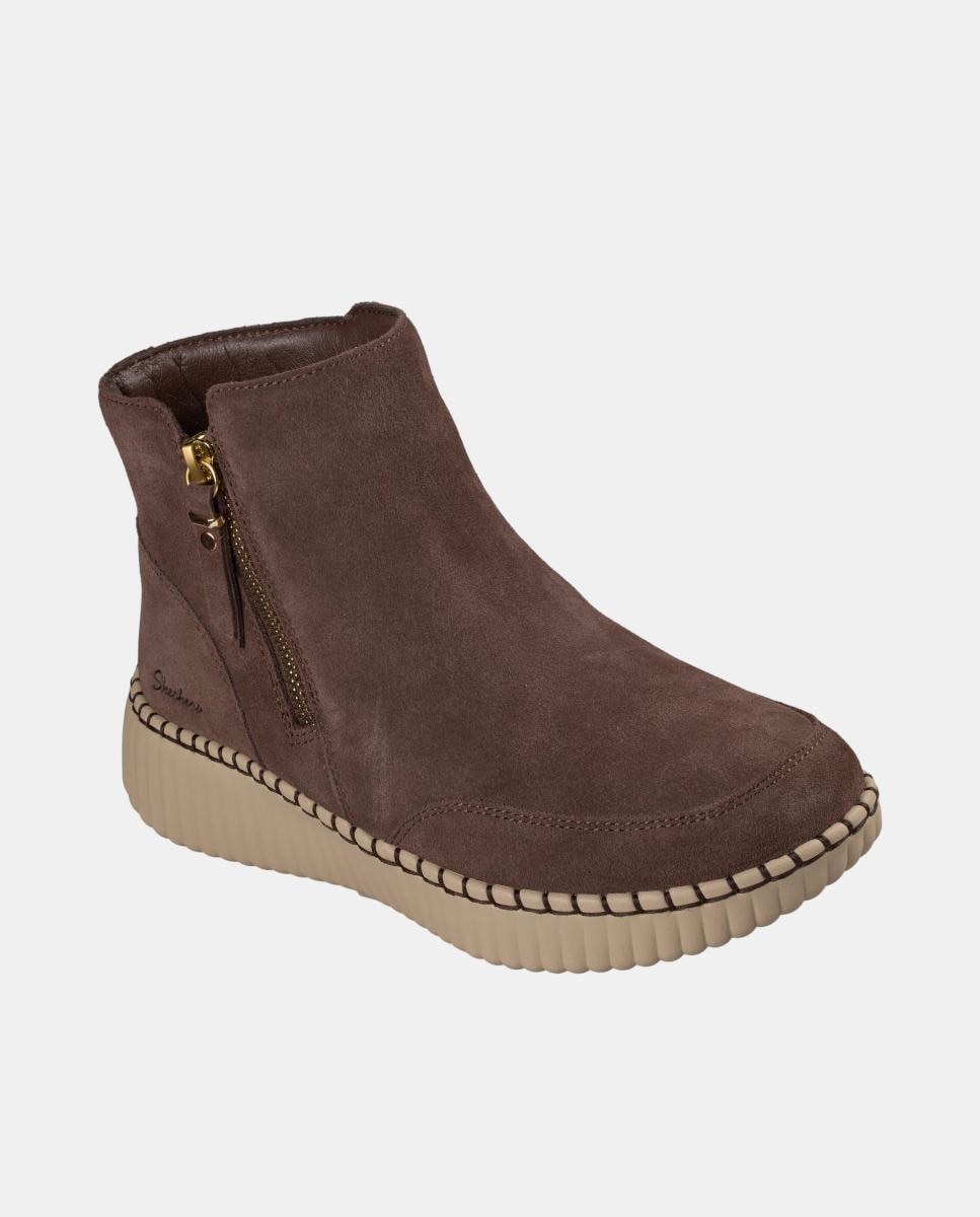 Botins Casual com Fecho de Correr e Proteção contra Água e Manchas Castanho-escuro-3