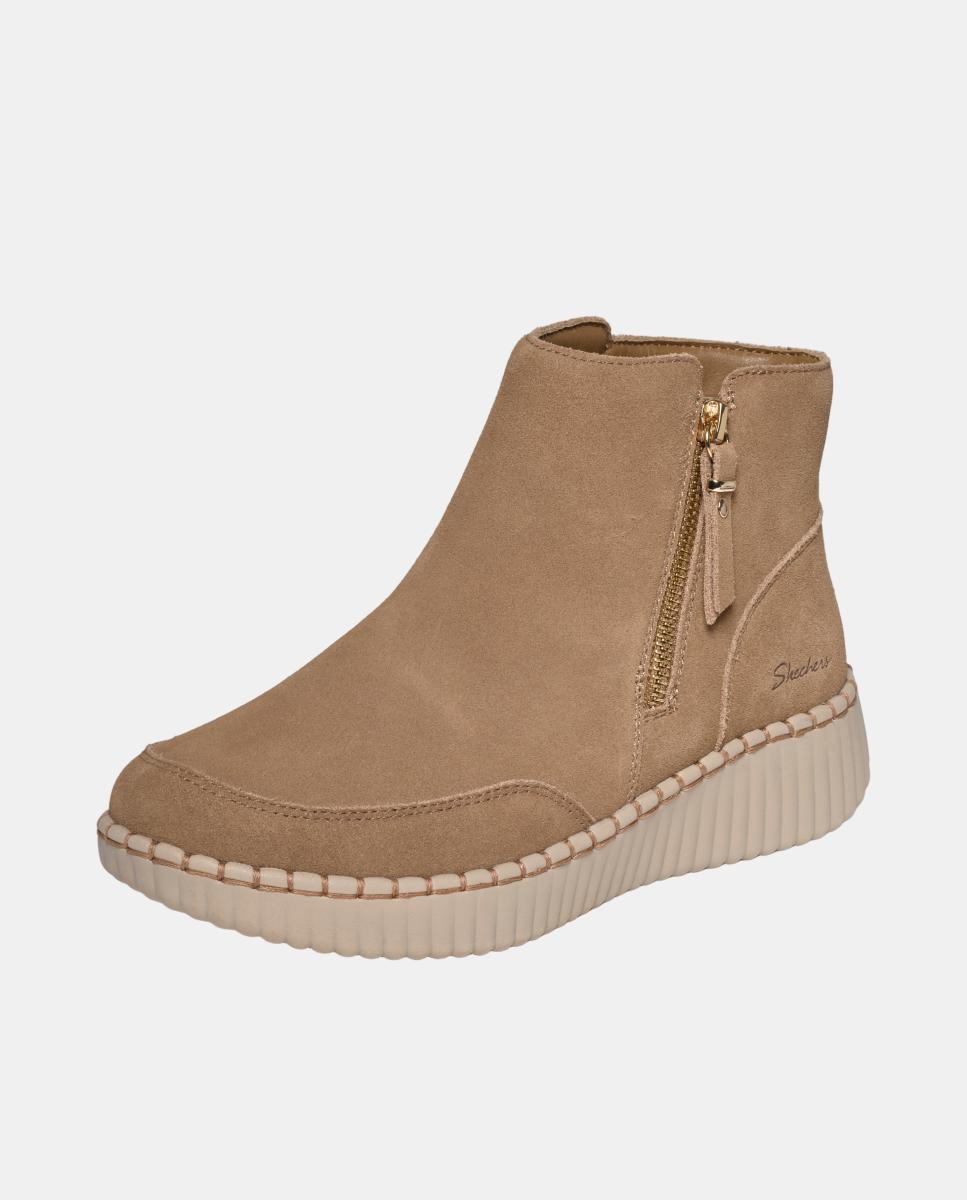 Botins Casual com Fecho de Correr e Proteção contra Água e Manchas Castanho caramelo-2