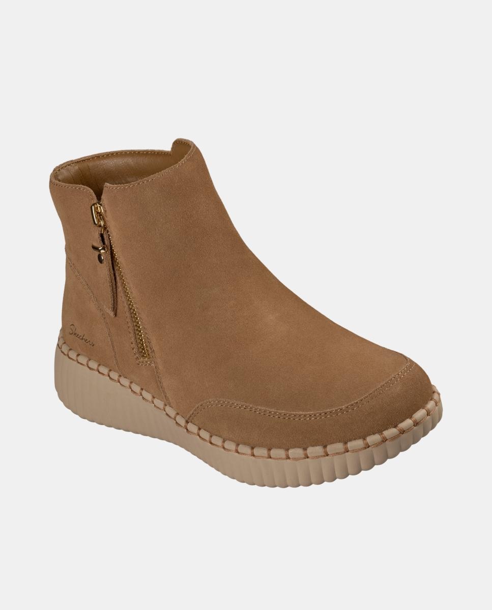 Botins Casual com Fecho de Correr e Proteção contra Água e Manchas Castanho caramelo-3