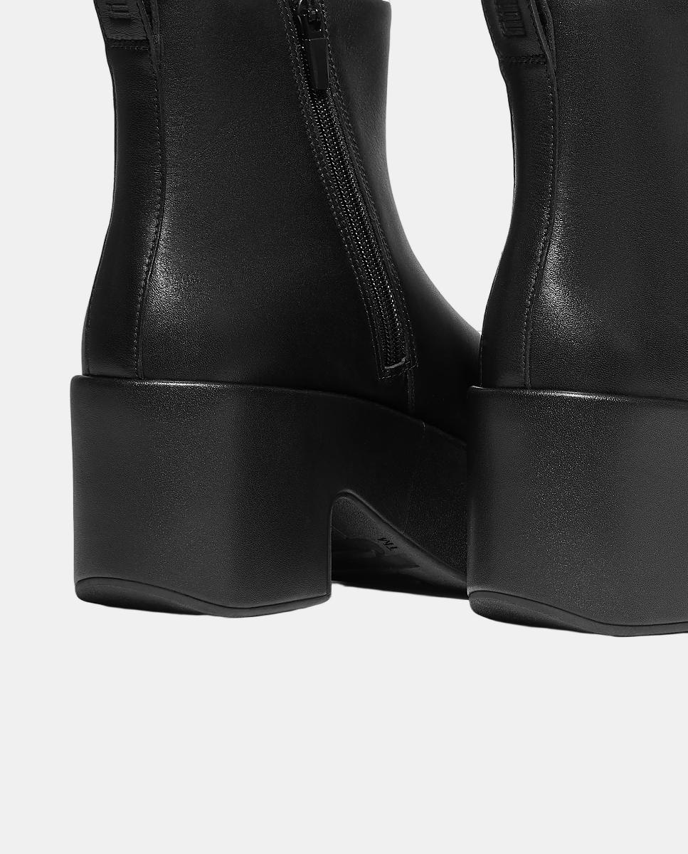 Botas de Couro com Plataforma Preto-7