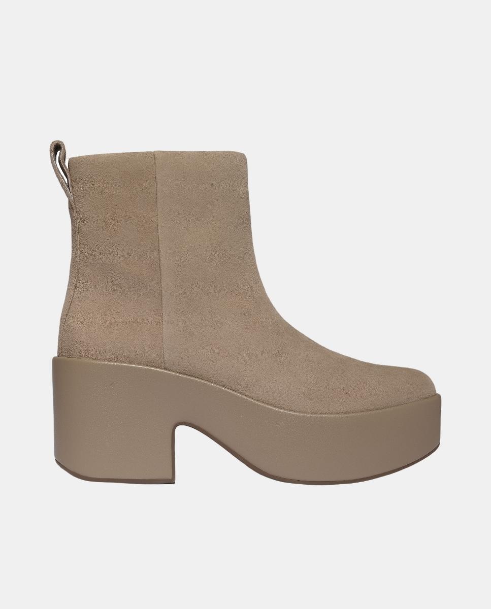 Botas de Couro com Plataforma Castanho taupe-1