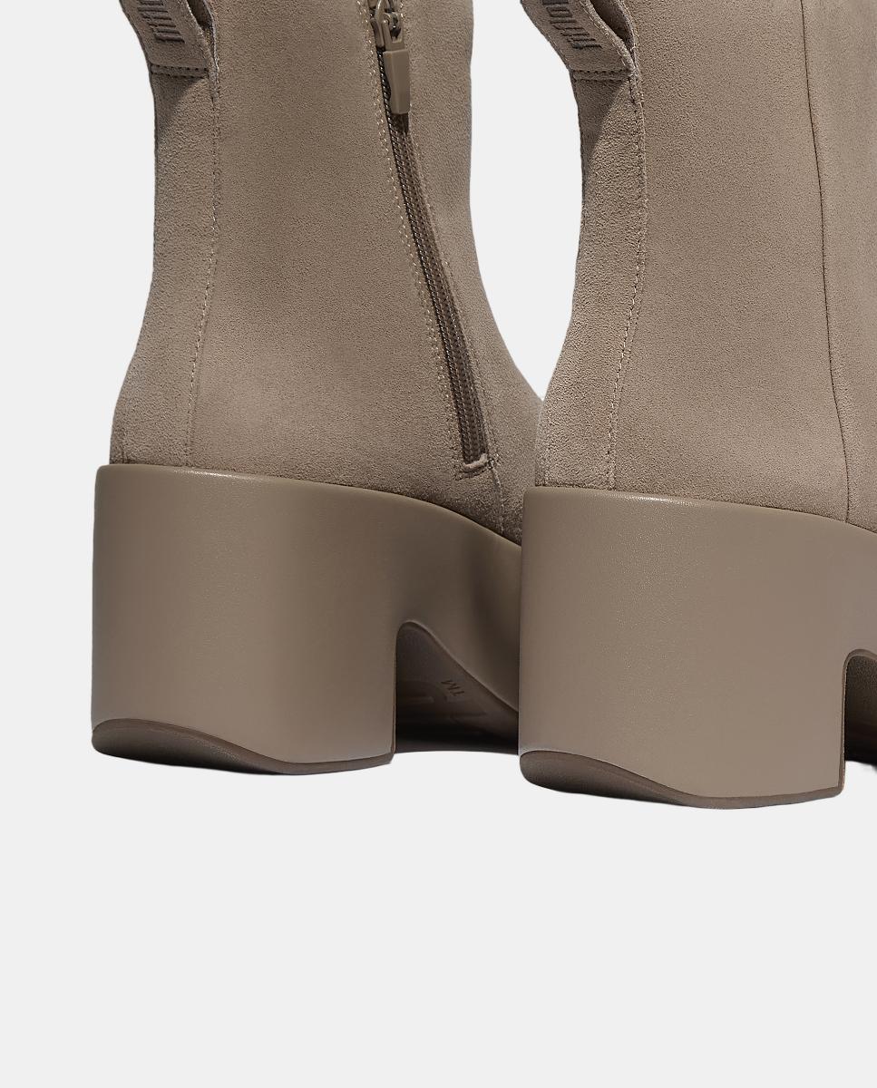 Botas de Couro com Plataforma Castanho taupe-3