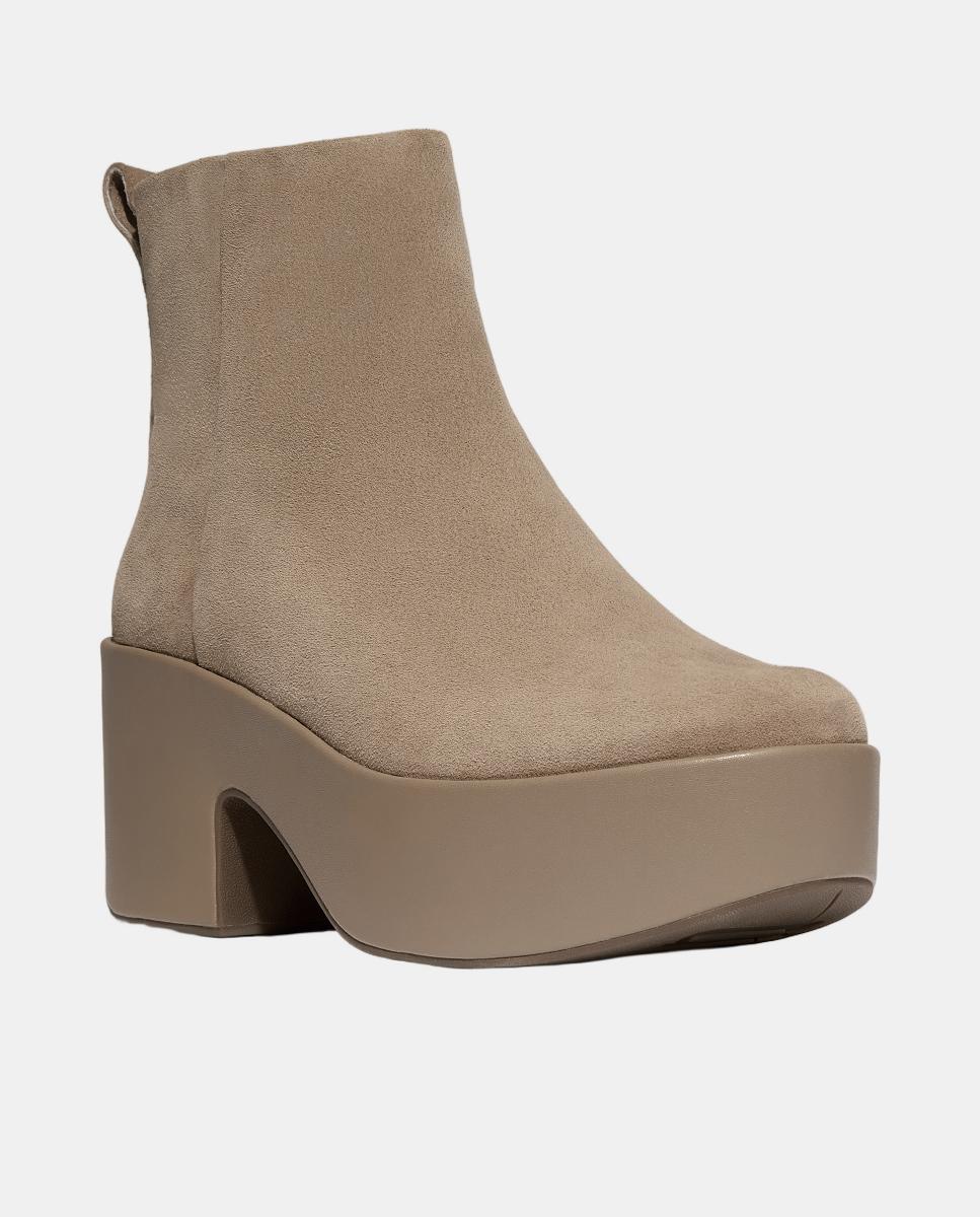 Botas de Couro com Plataforma Castanho taupe-7