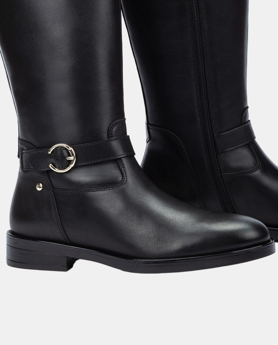 Imagen 3 de Botas de mujer de piel con cremallera y hebillas decorativas - Pikolinos - Negro Negro