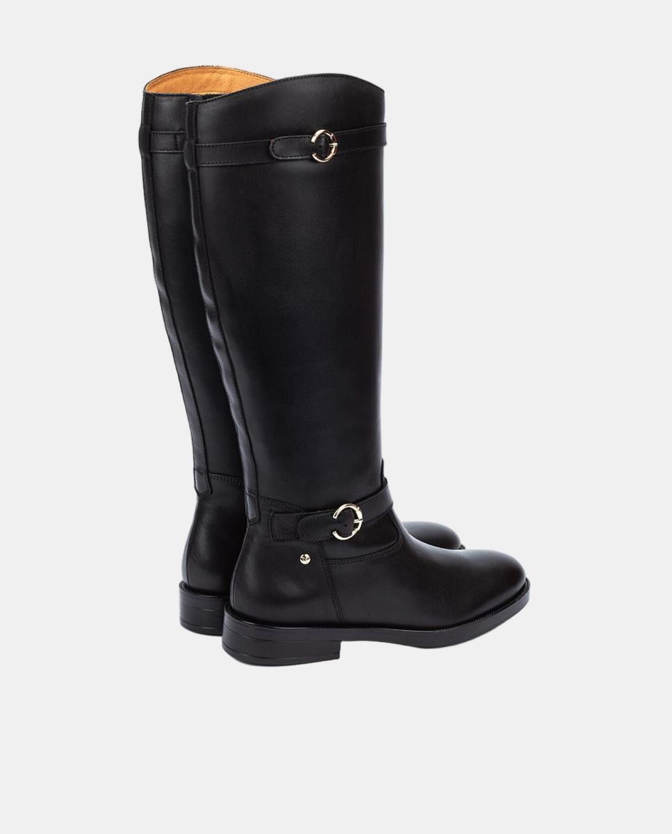 Imagen 4 de Botas de mujer de piel con cremallera y hebillas decorativas - Pikolinos - Negro Negro