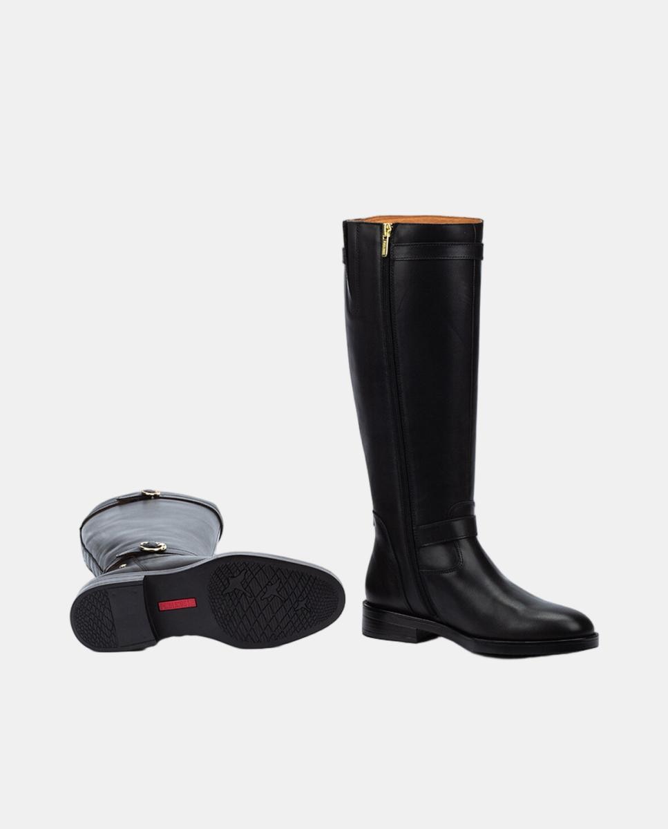 Imagen 5 de Botas de mujer de piel con cremallera y hebillas decorativas - Pikolinos - Negro Negro